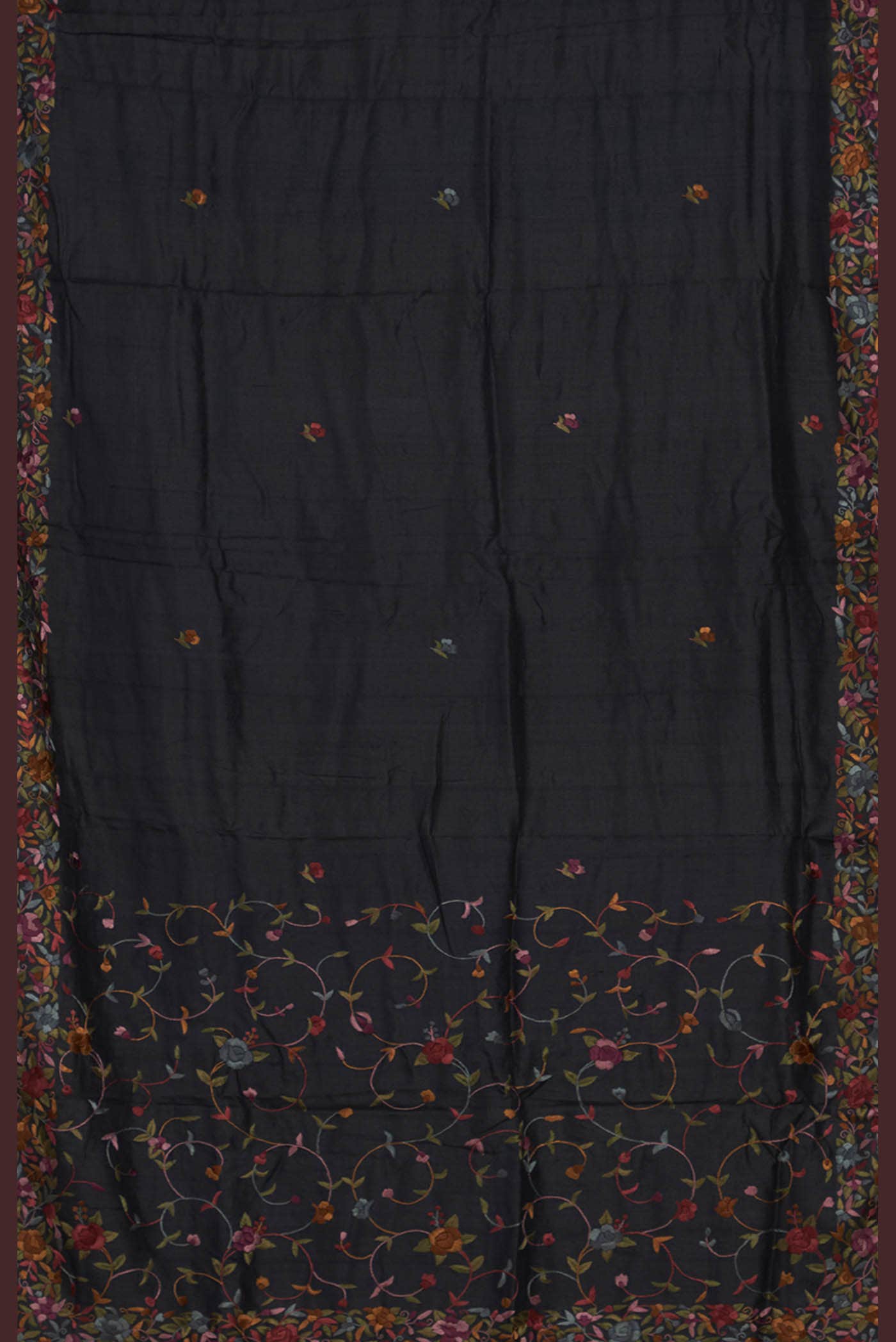Black Bhagalpuri Tussar Silk Saree