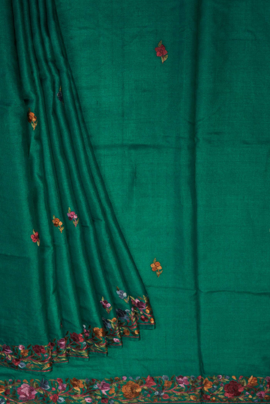 Green Bhagalpuri Tussar Silk Saree
