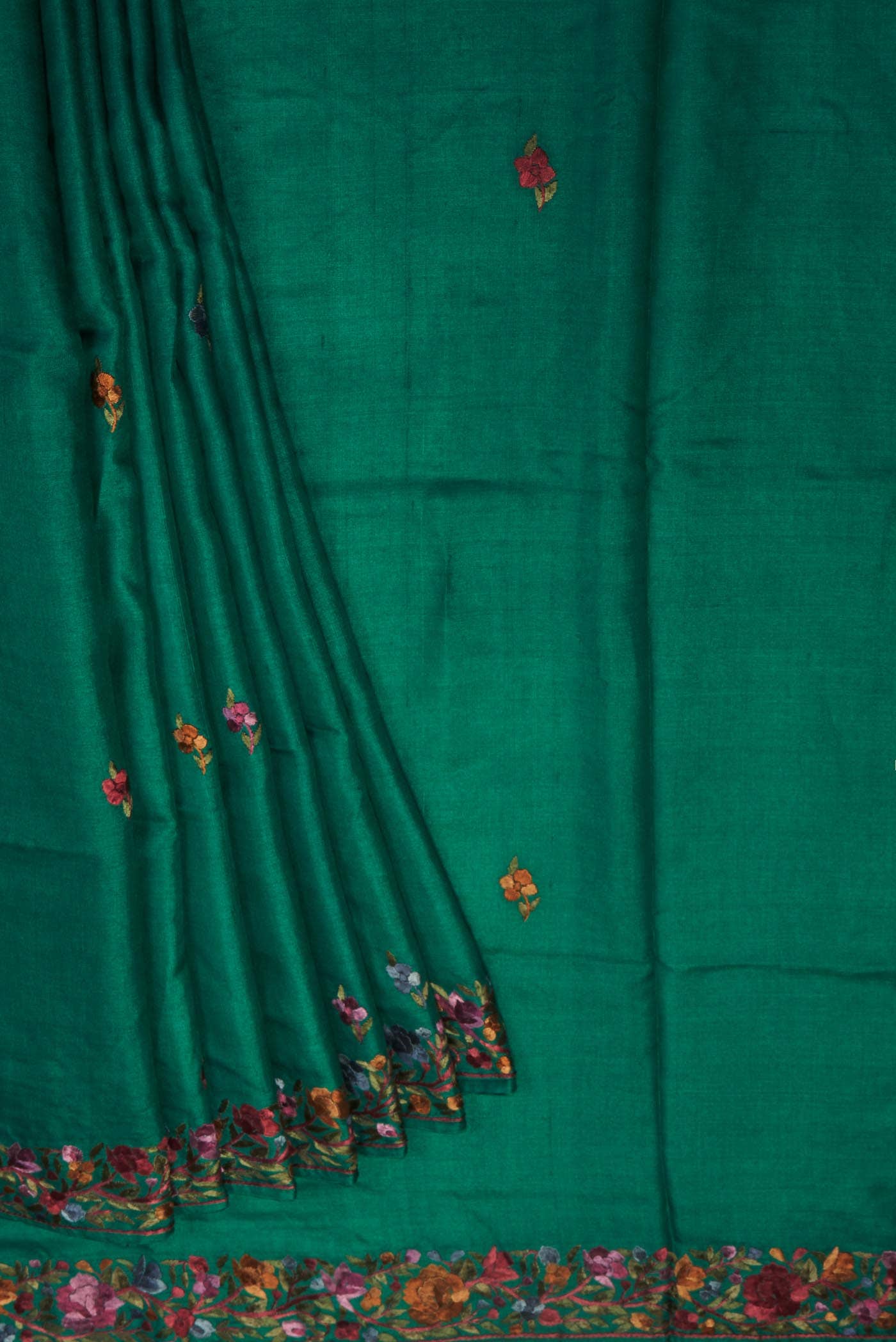 Green Bhagalpuri Tussar Silk Saree