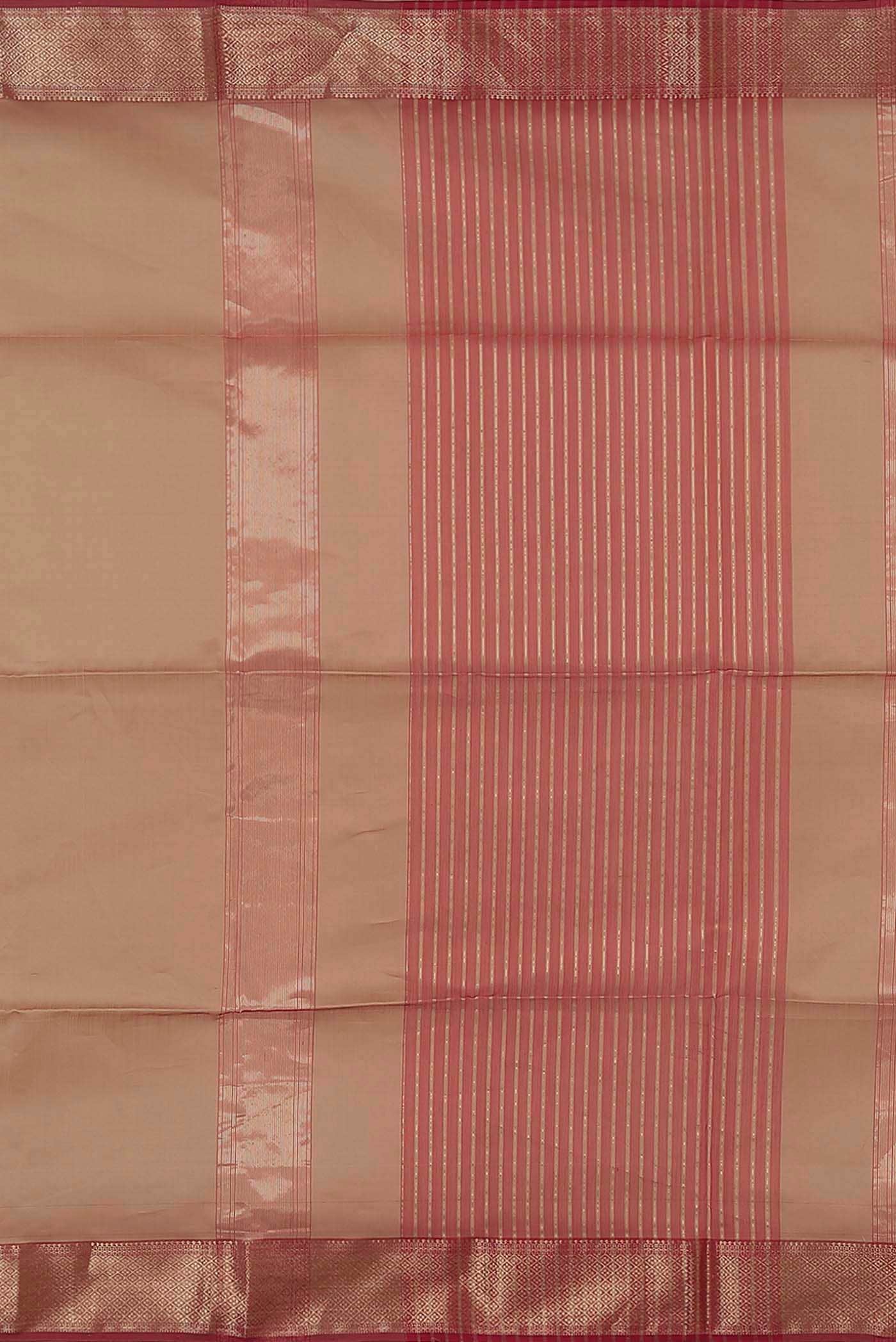 Brown Maheshwari Silk Cotton Saree