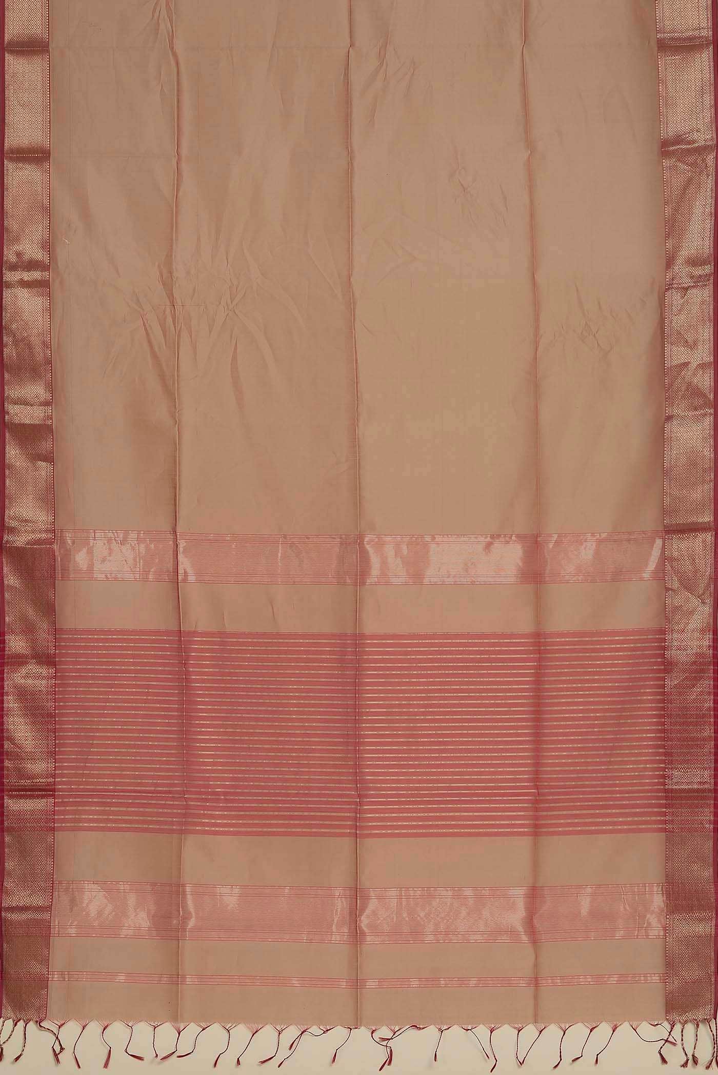 Brown Maheshwari Silk Cotton Saree