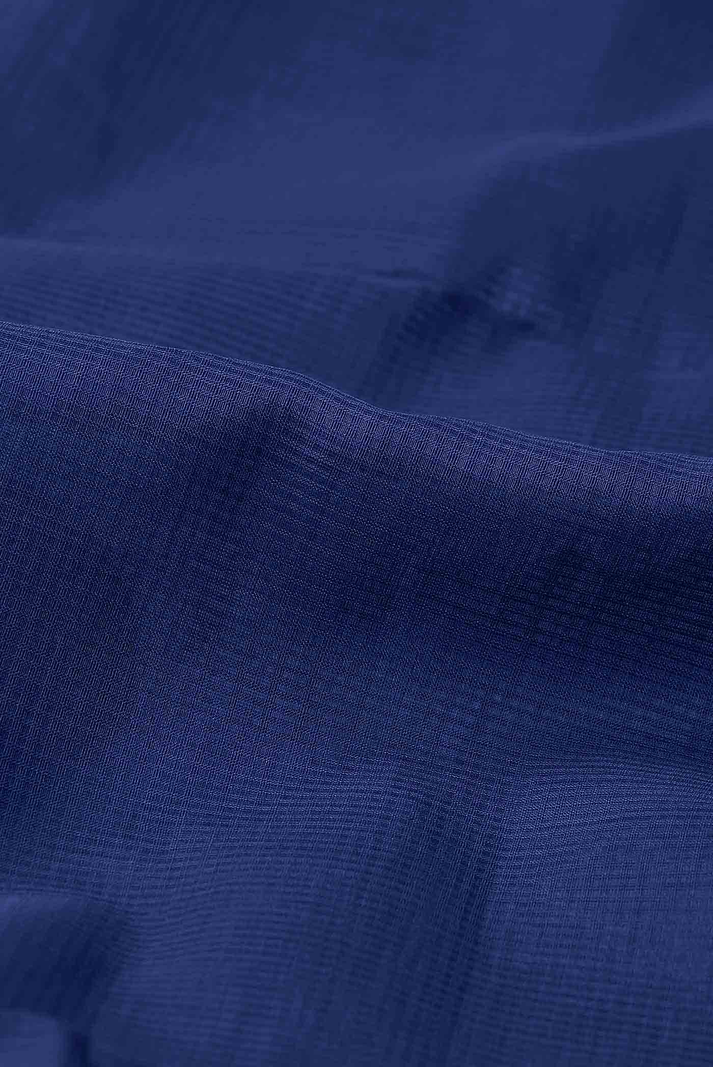 Royal Blue Maheshwari Silk Cotton Saree