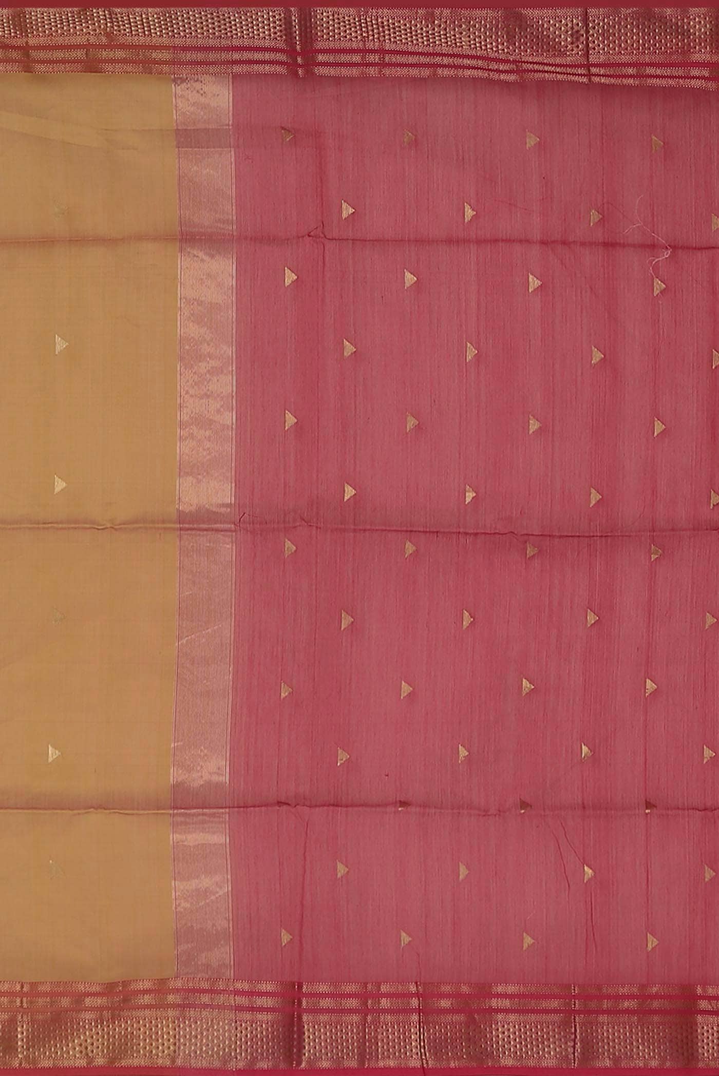 Mustard Maheshwari Silk Cotton Saree