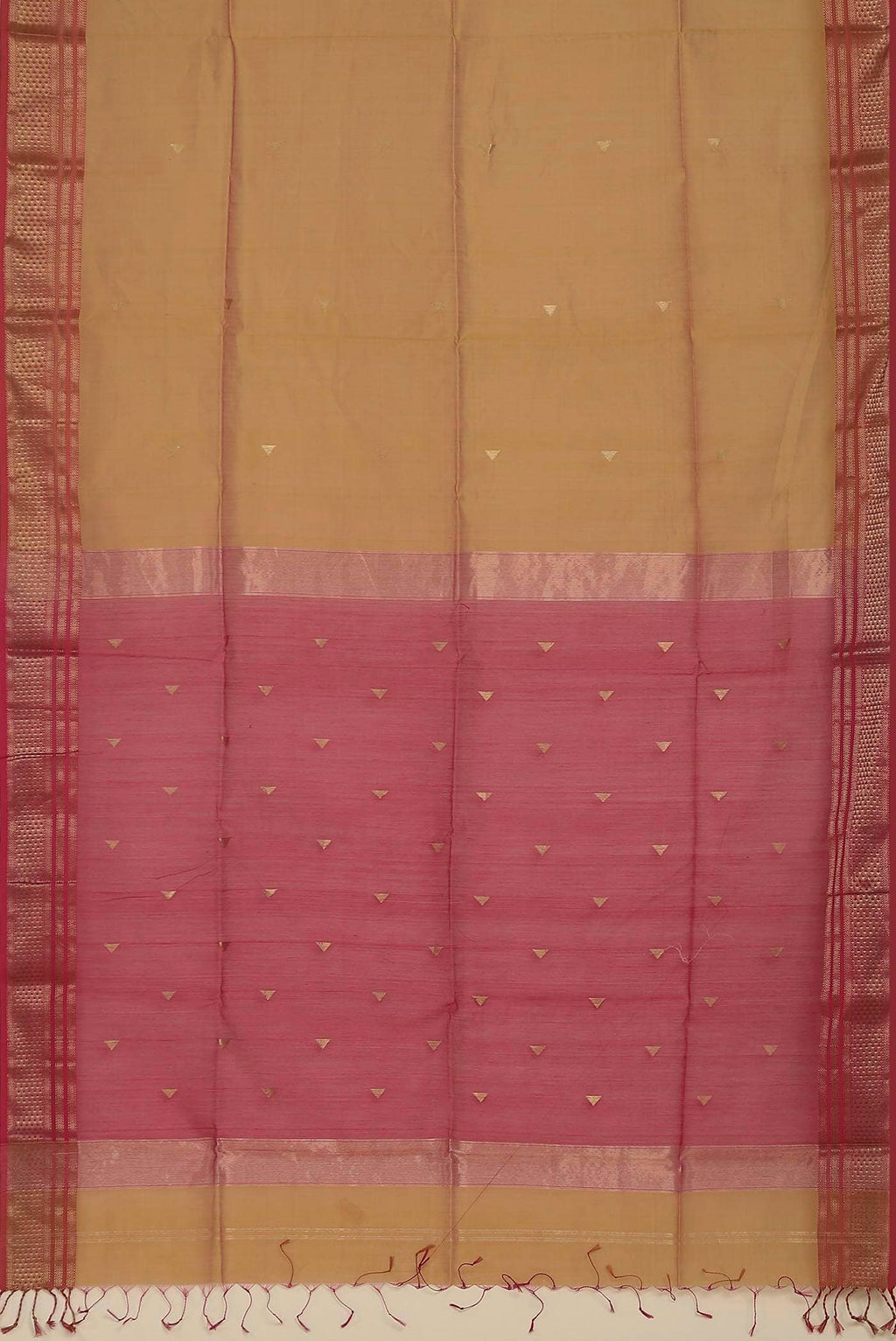 Mustard Maheshwari Silk Cotton Saree