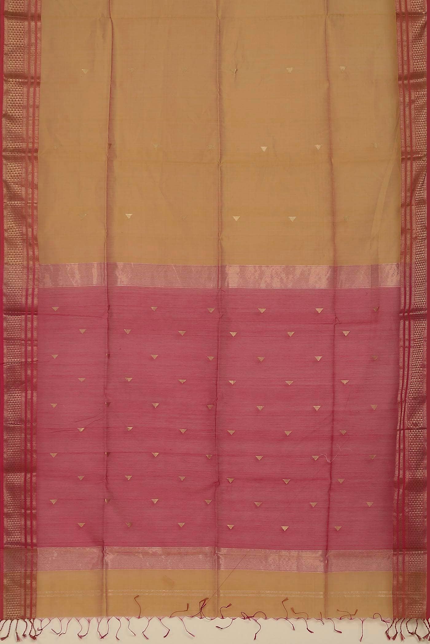 Mustard Maheshwari Silk Cotton Saree