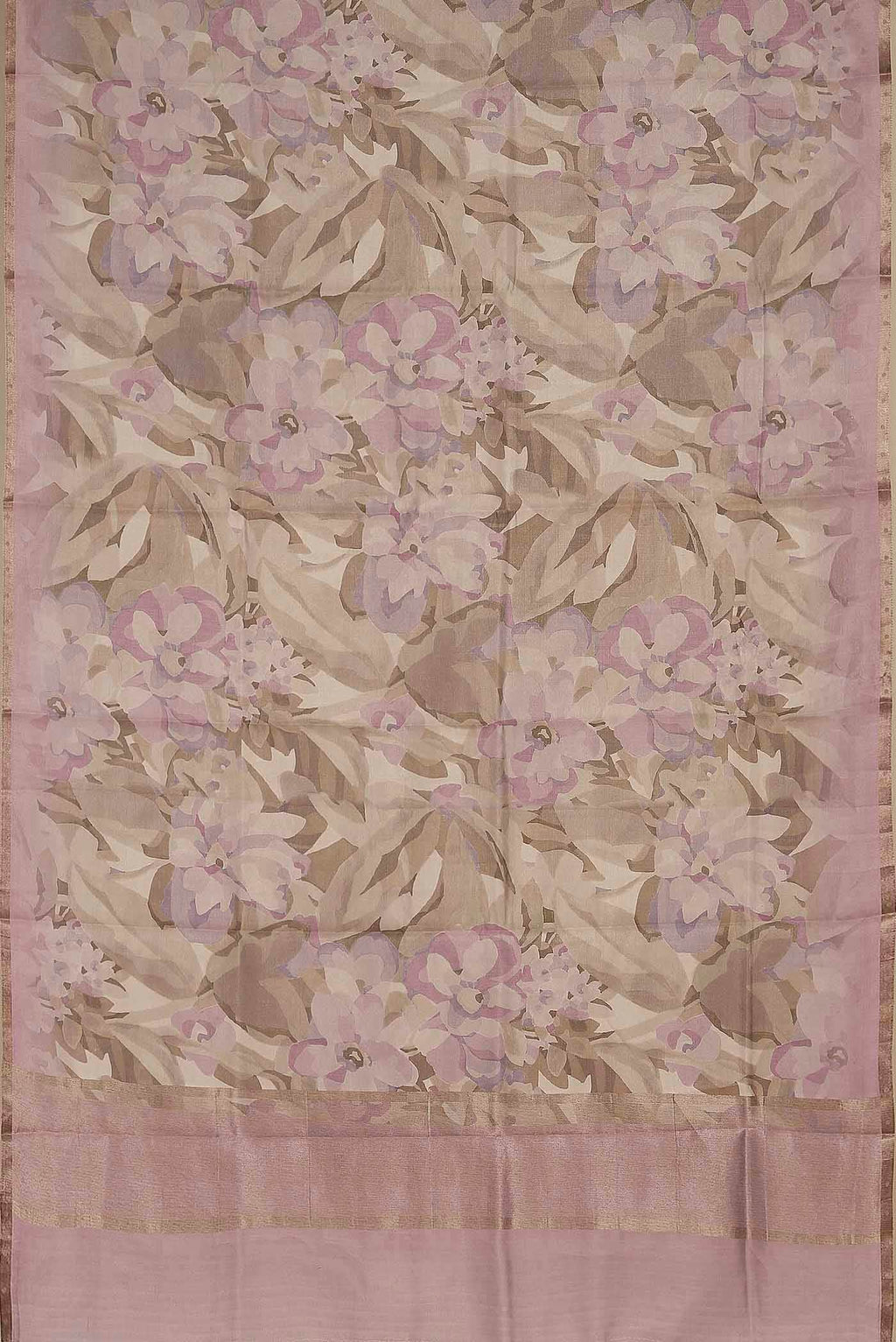 Pink Tussar Silk Saree