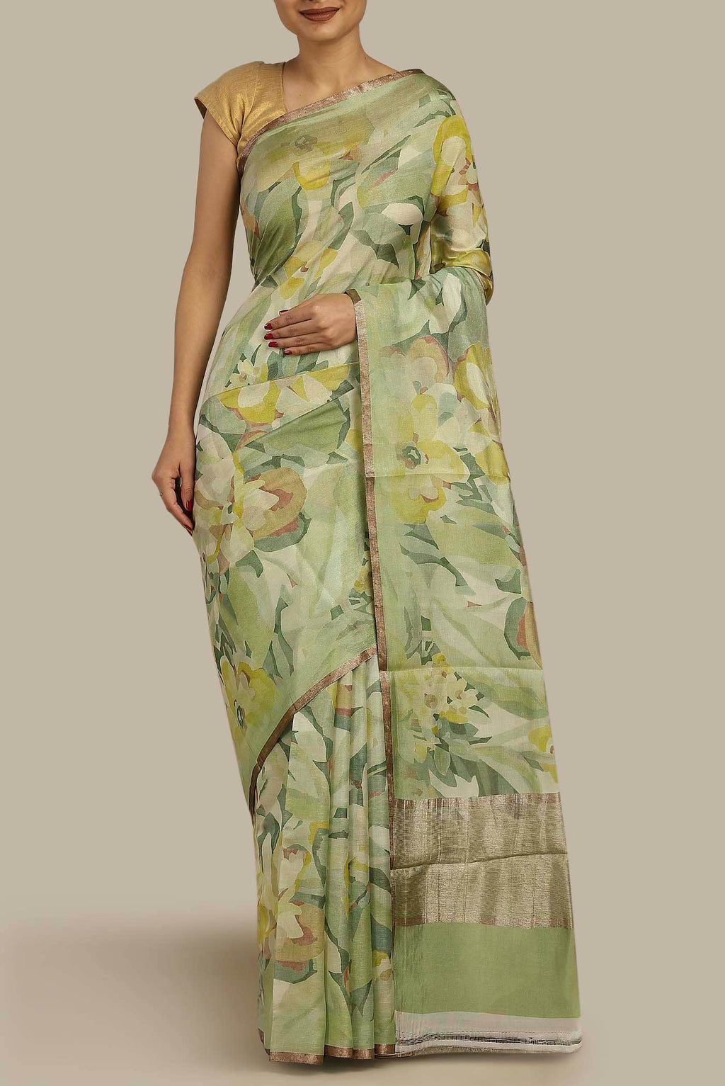 Green Banarasi Silk Saree