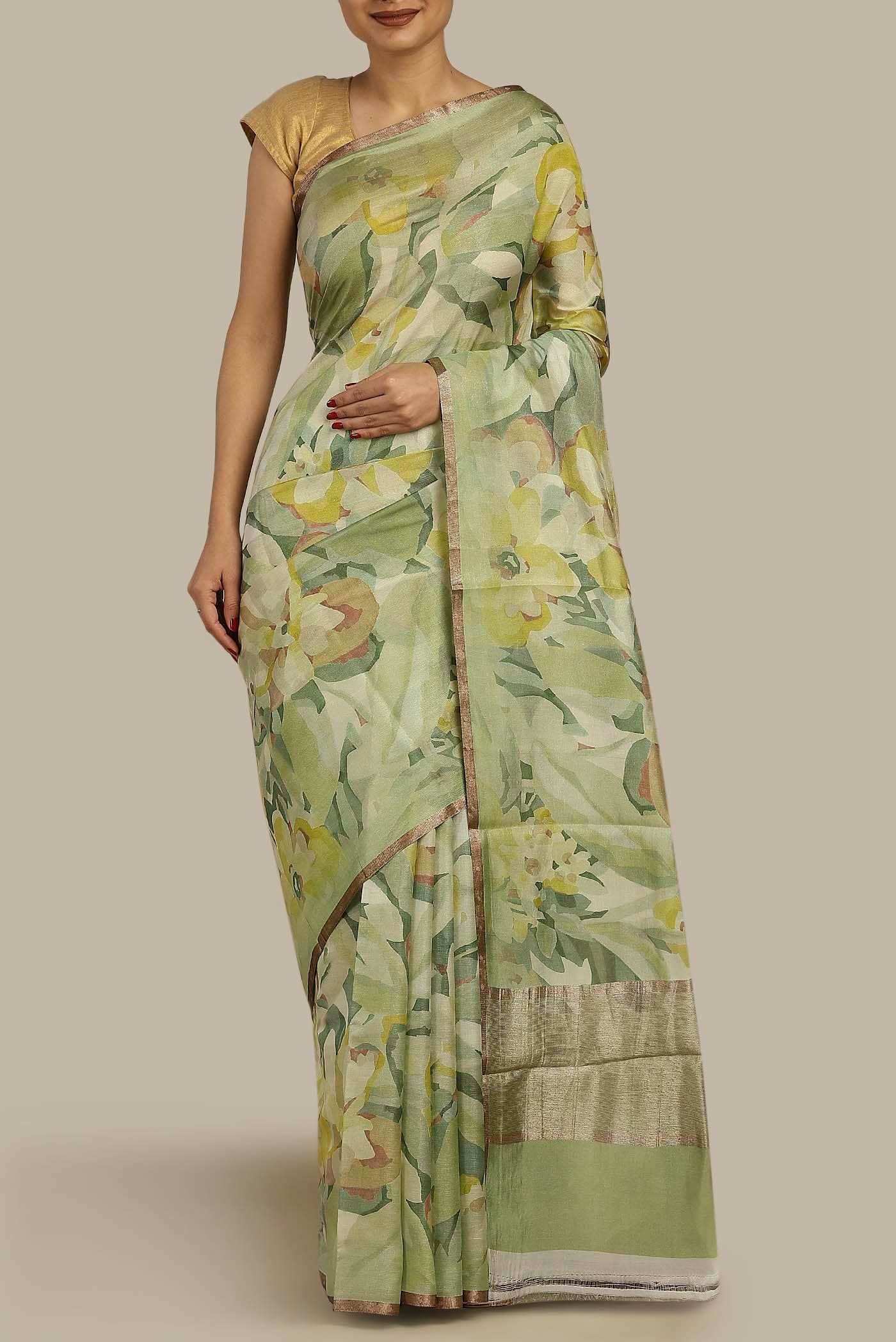 Green Banarasi Silk Saree