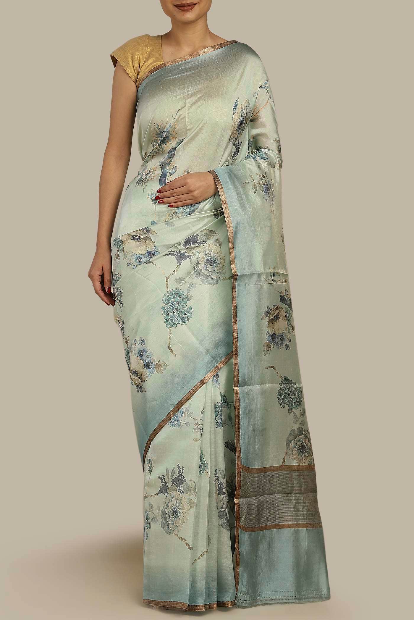 Blue Banarasi Silk Saree