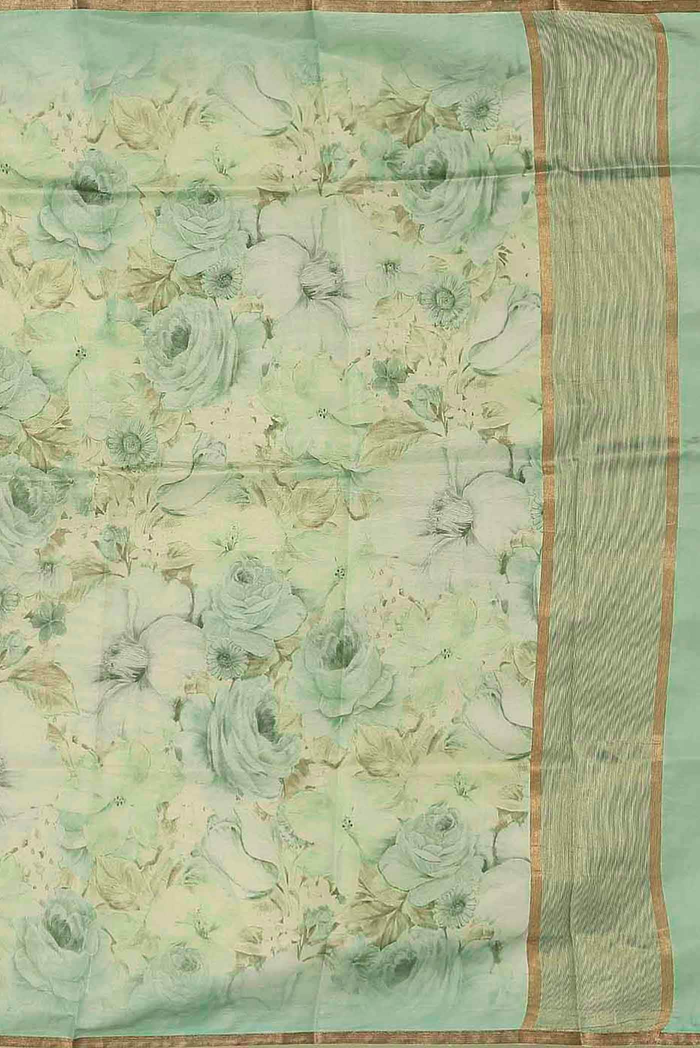 Green Tussar Silk Saree