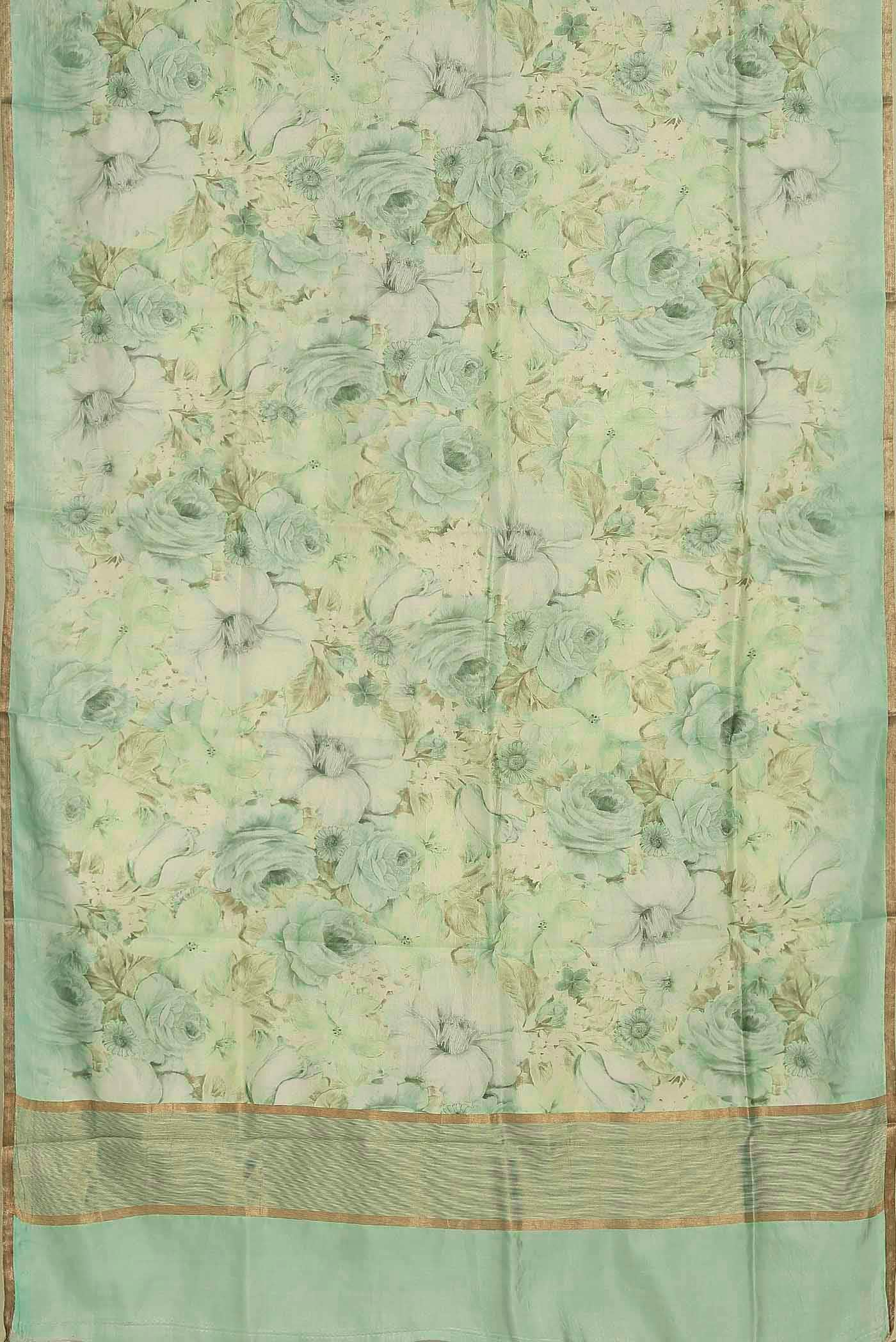 Green Tussar Silk Saree