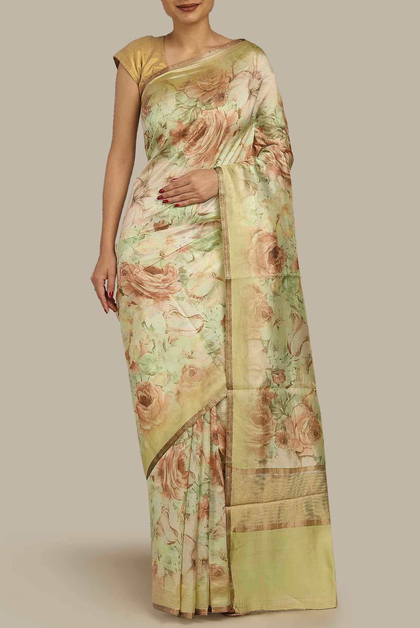 Green Banarasi Silk Saree