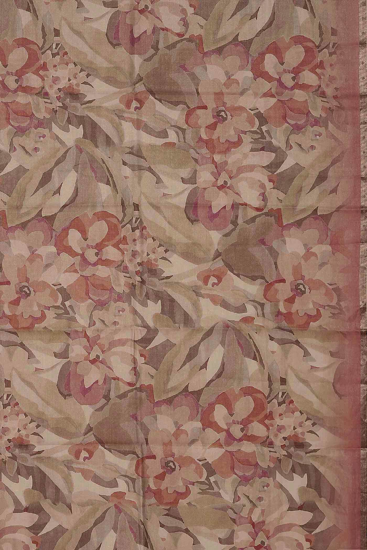 Beige Banarasi Silk Saree