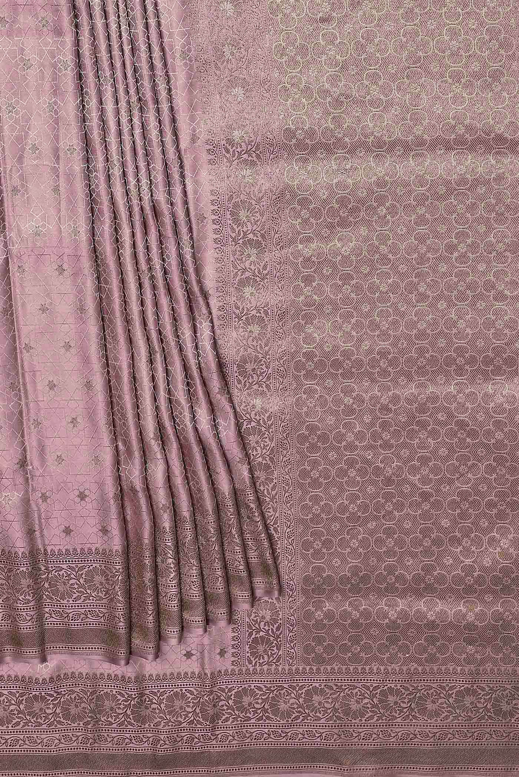 Mauve Banarasi Silk Saree