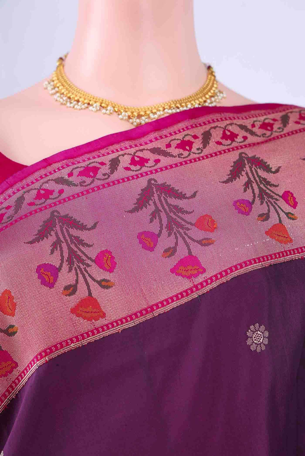 Mauve Banarasi Silk Saree