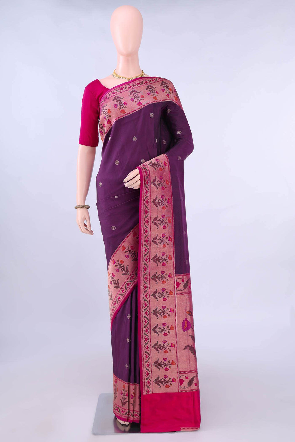 Mauve Banarasi Silk Saree