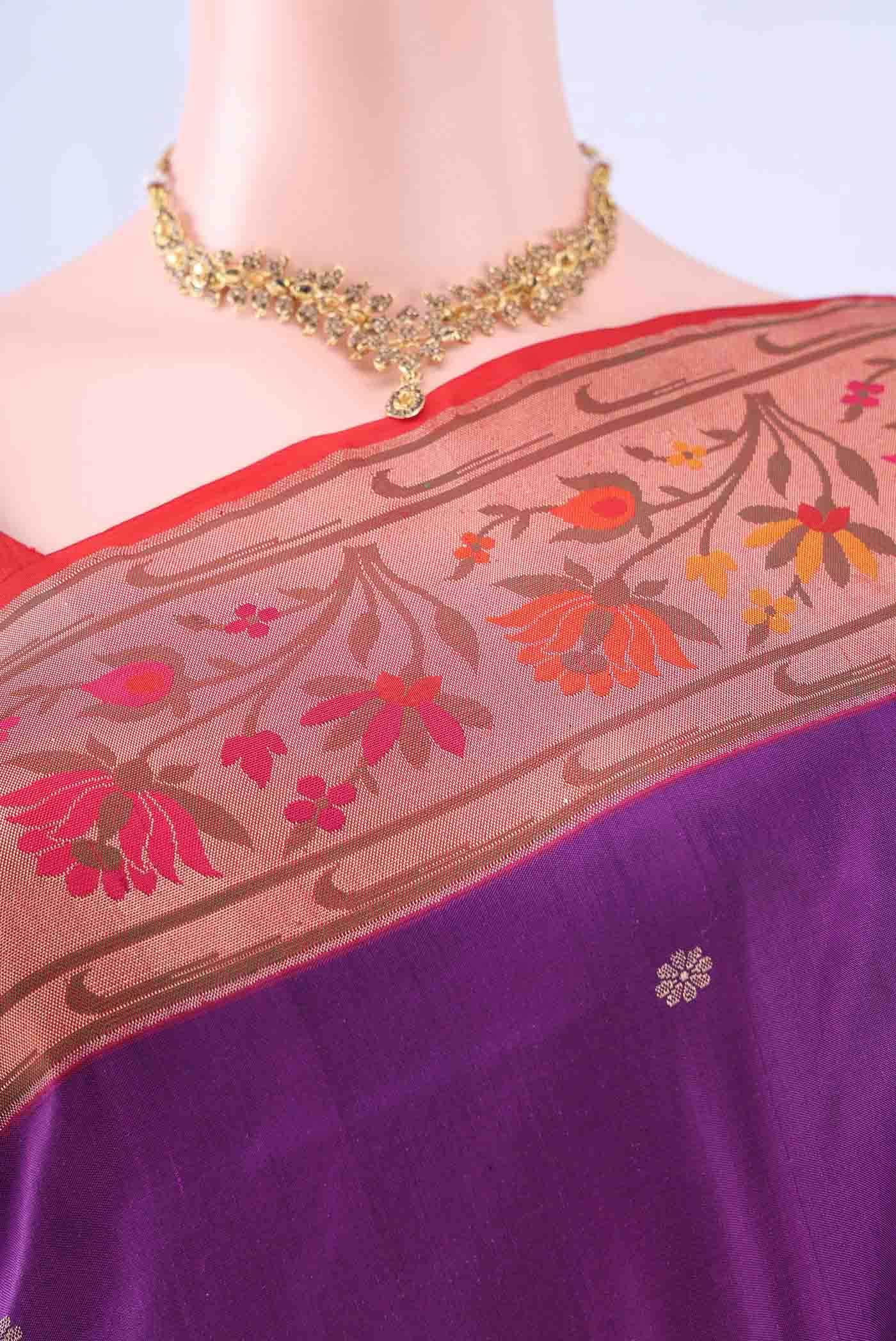 Purple Dual Tone Banarasi Silk Saree