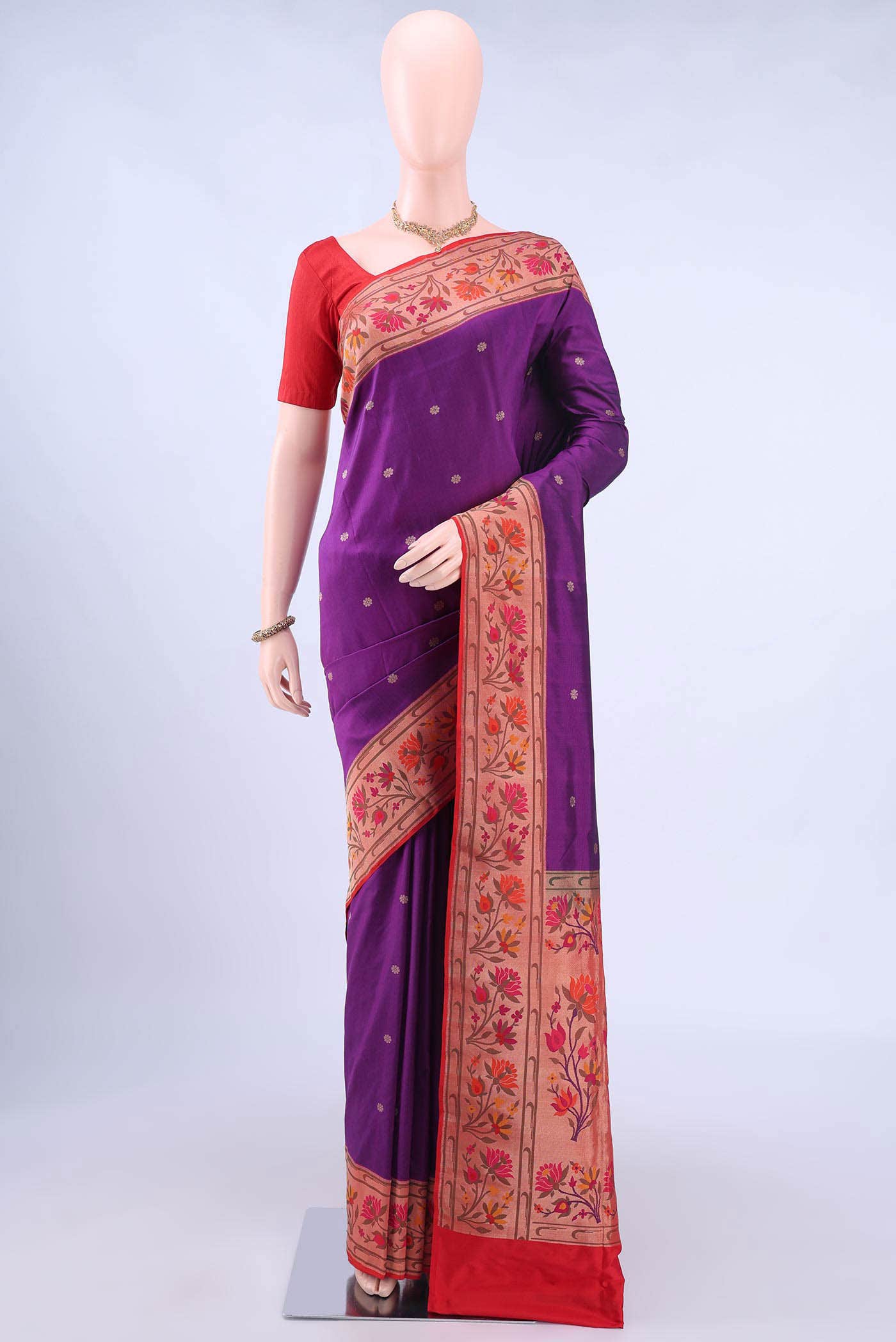Purple Dual Tone Banarasi Silk Saree