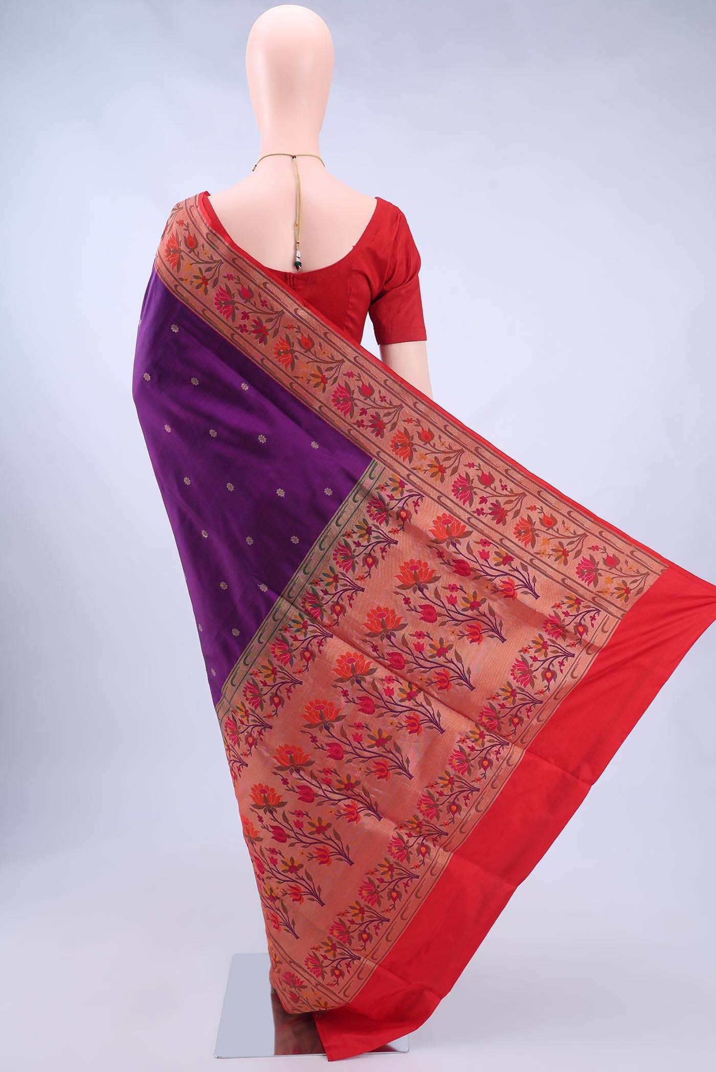 Purple Dual Tone Banarasi Silk Saree