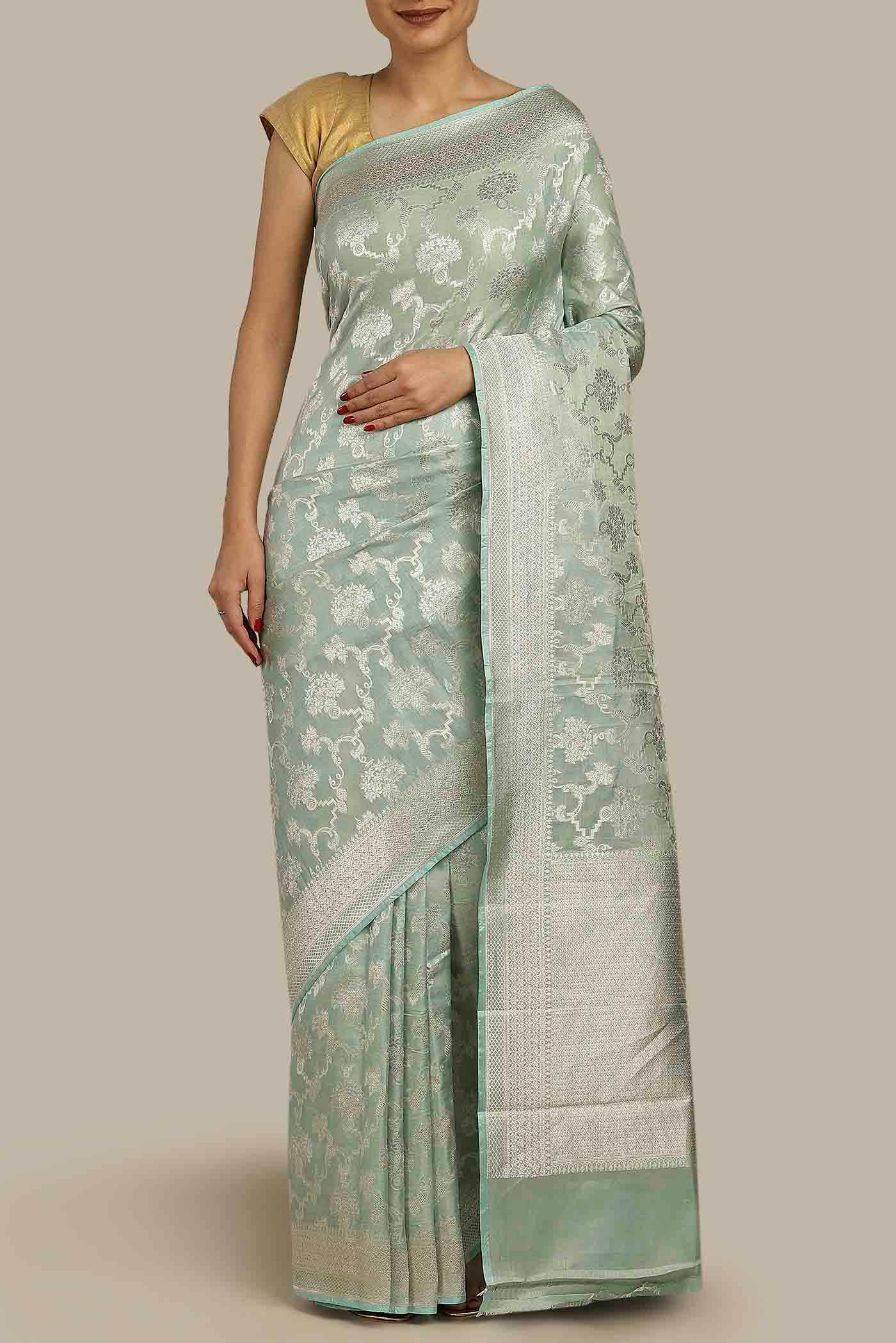 Green Banarasi Silk Saree