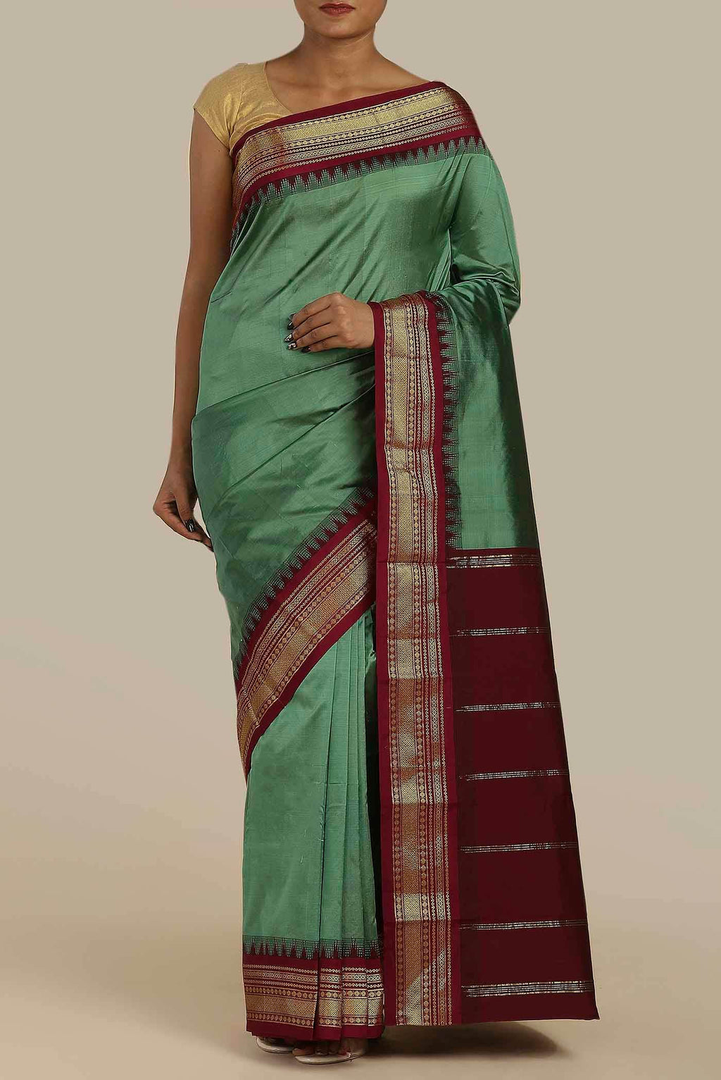 Green Bangalore Silk Saree