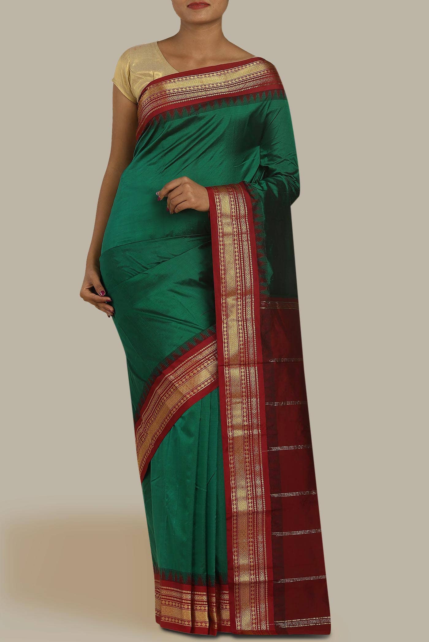 Green Blended Bangalore Silk Saree