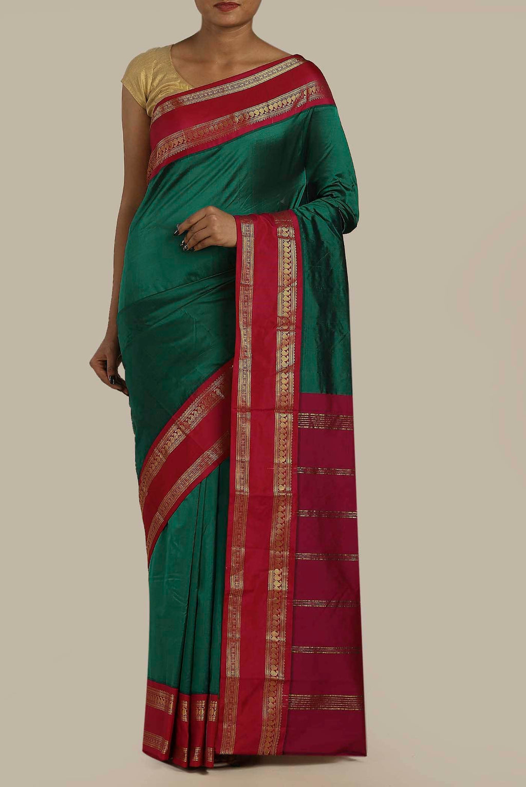 Green Dual Tone Bangalore Silk Saree