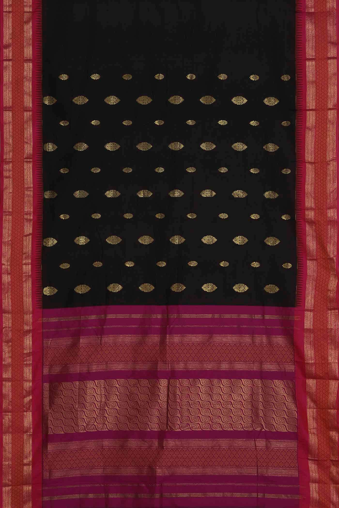 Black Bangalore Silk Saree
