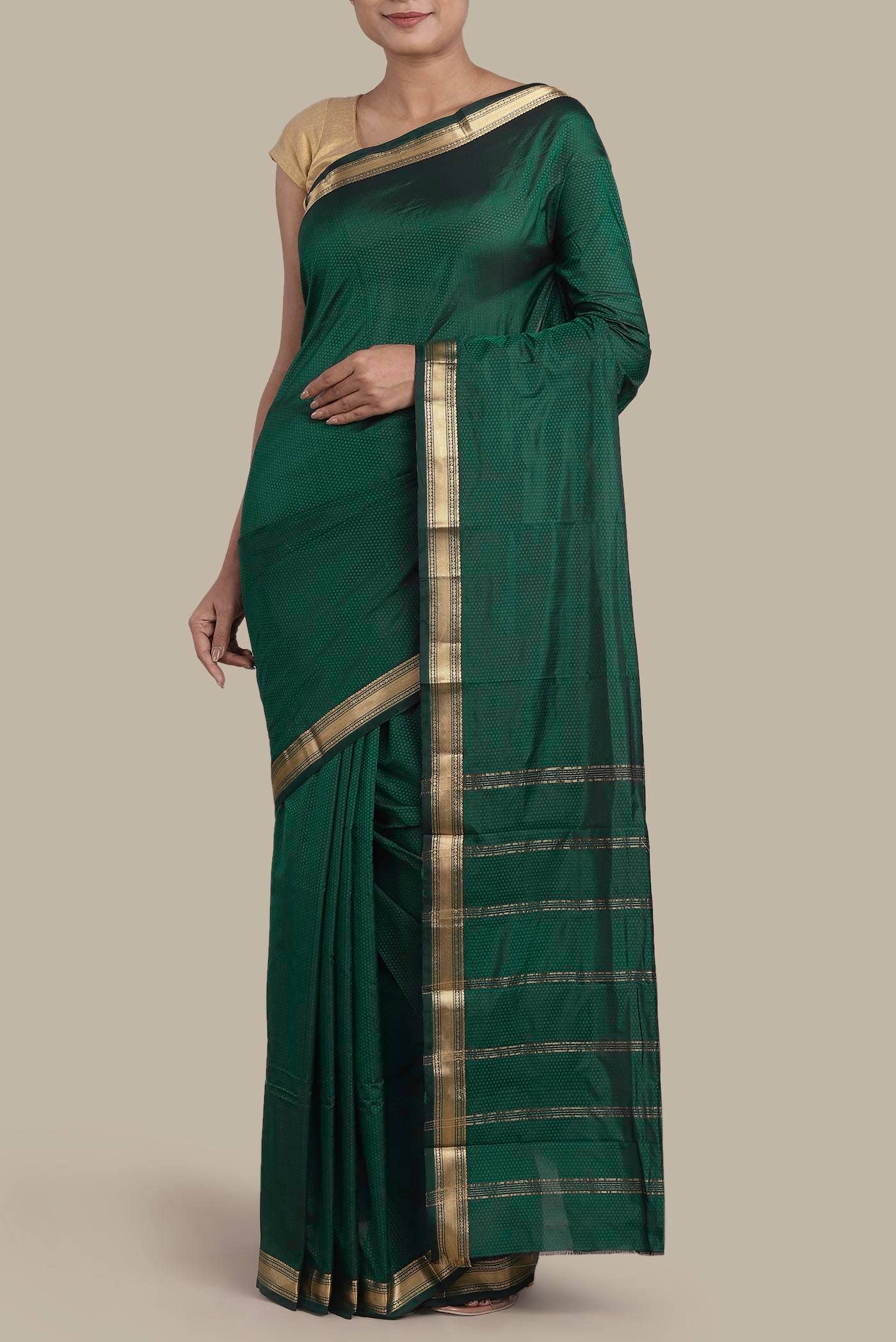 Green Blended Bangalore Silk Saree
