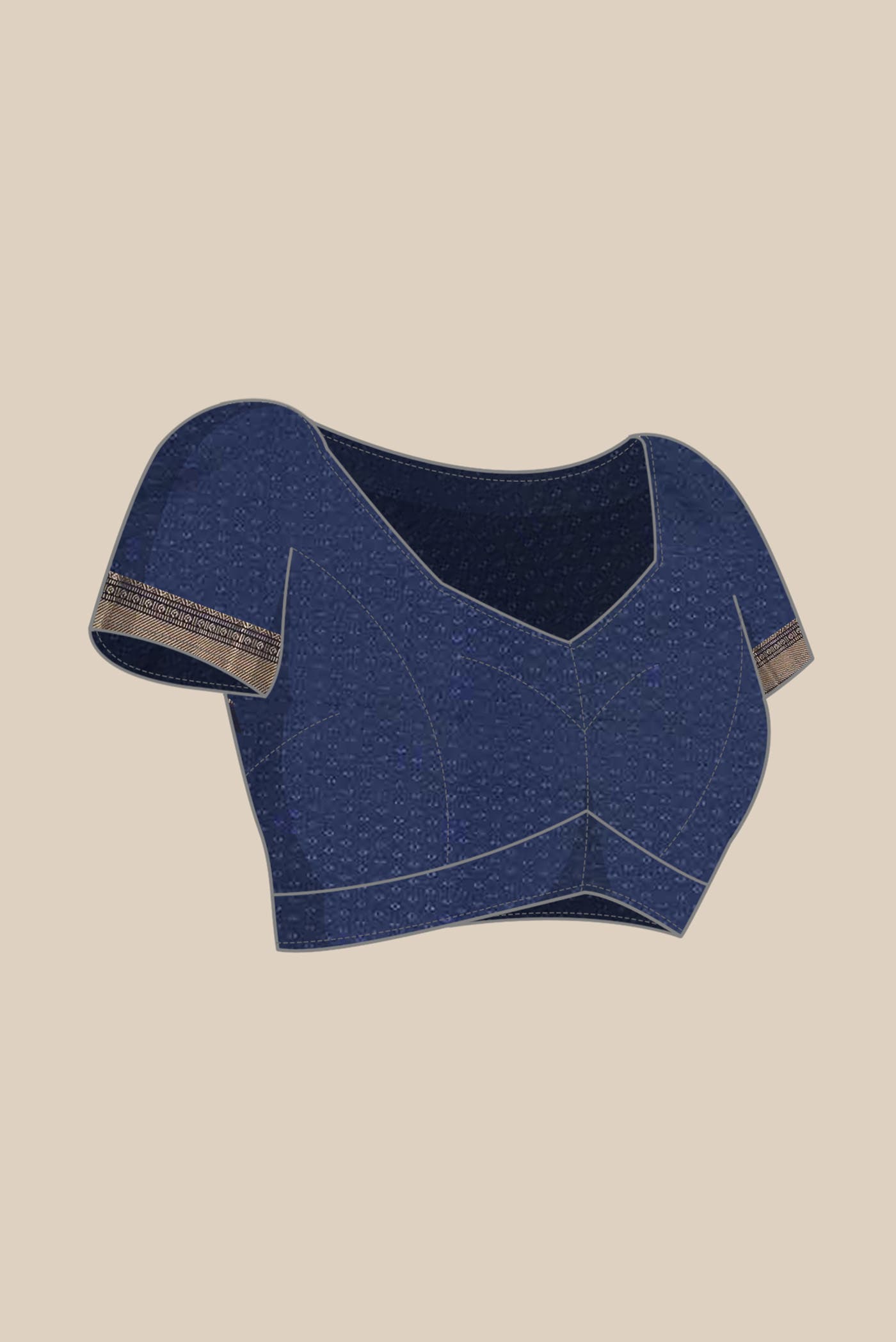 Navy Blue Blended Bangalore Silk Saree