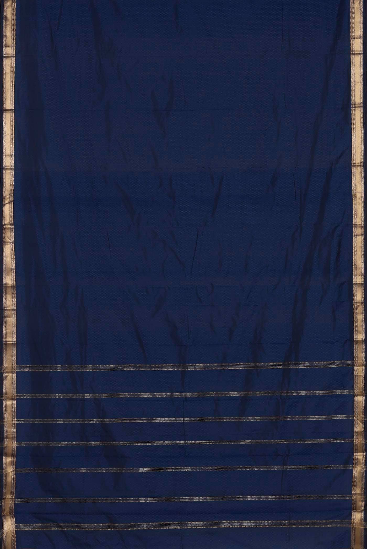 Navy Blue Blended Bangalore Silk Saree