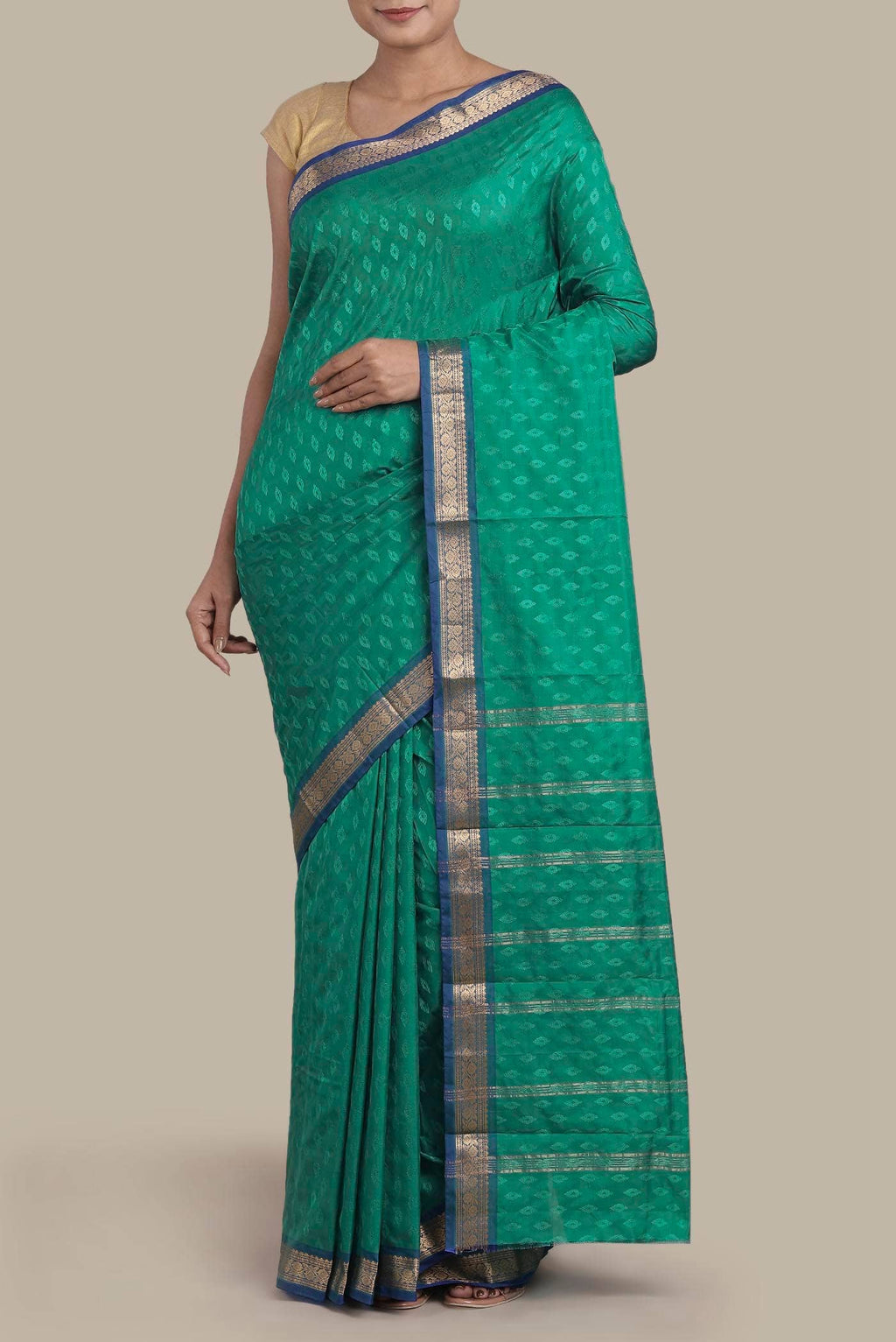 Green Blended Bangalore Silk Saree