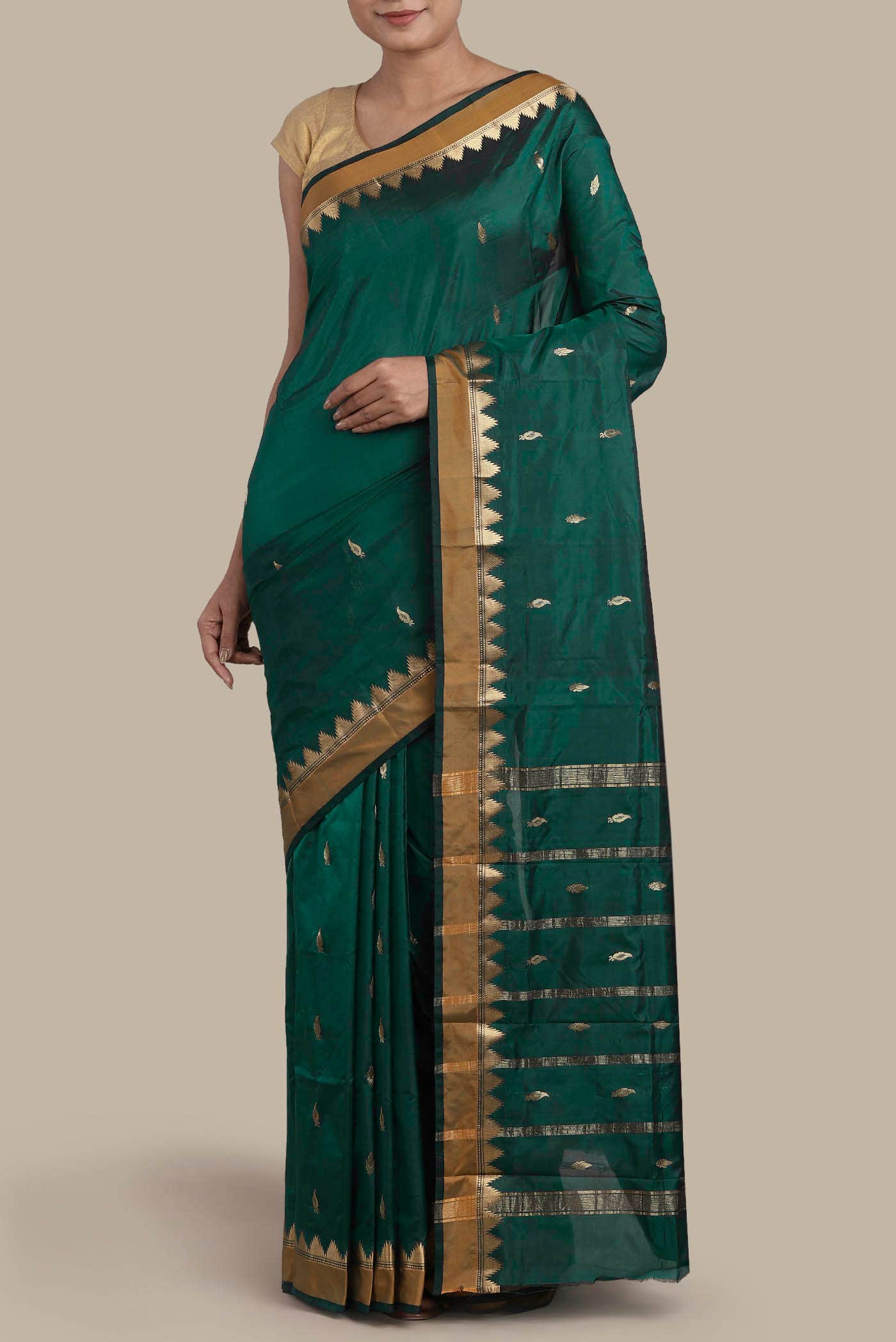 Green Blended Bangalore Silk Saree