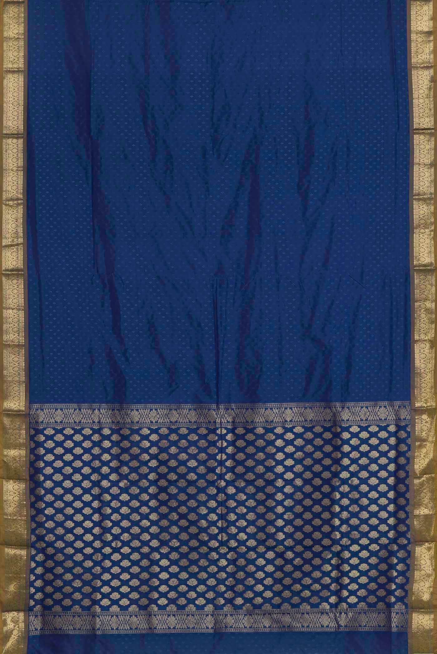 Blue Blended Bangalore Silk Saree