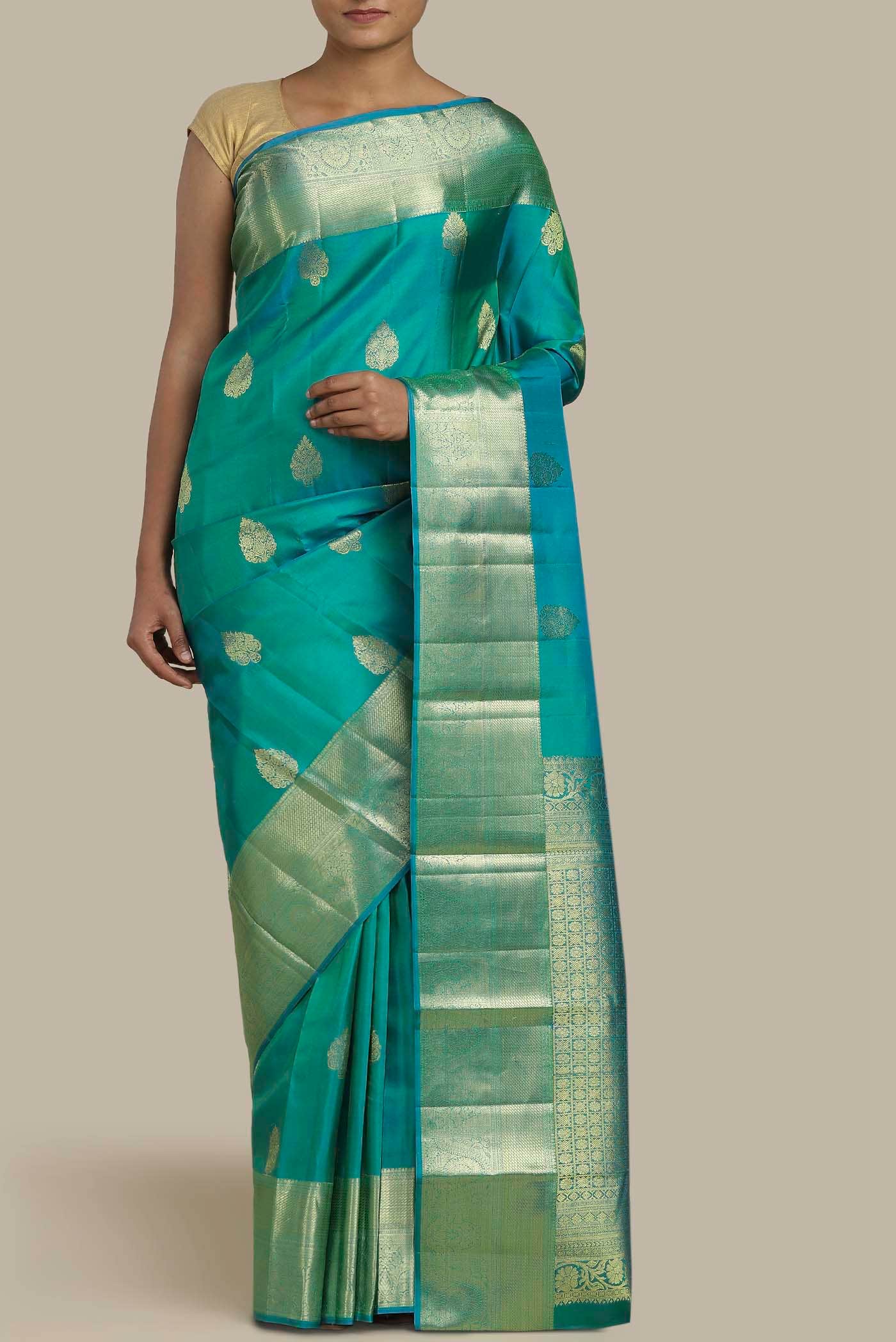 Blue Kanchipuram Silk Saree
