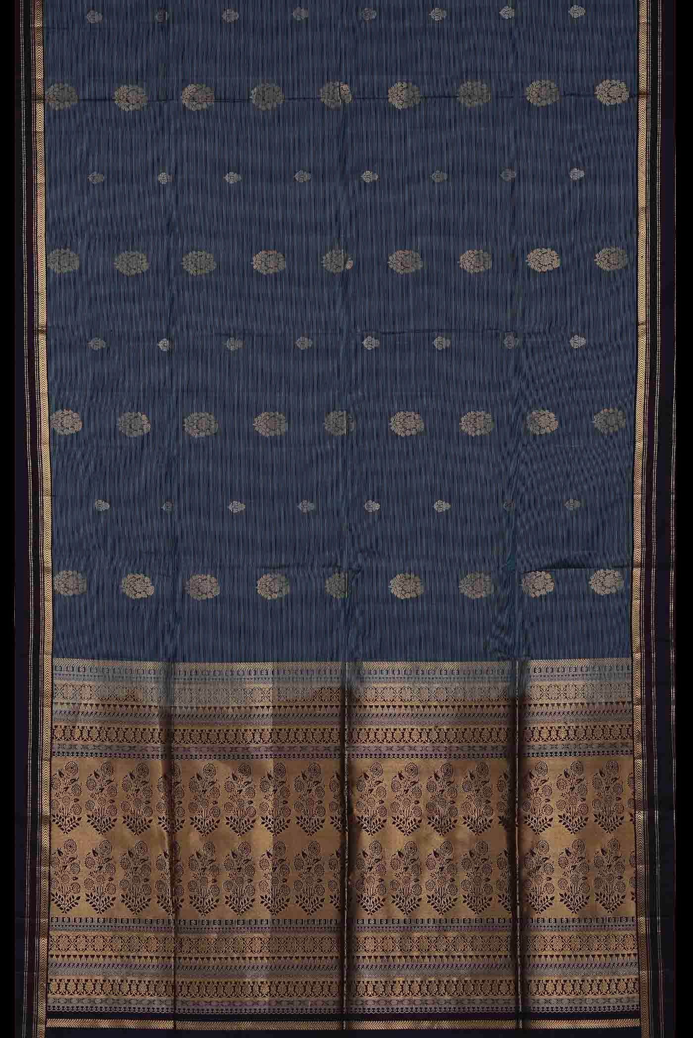 Blue Grey Soft Silk Saree