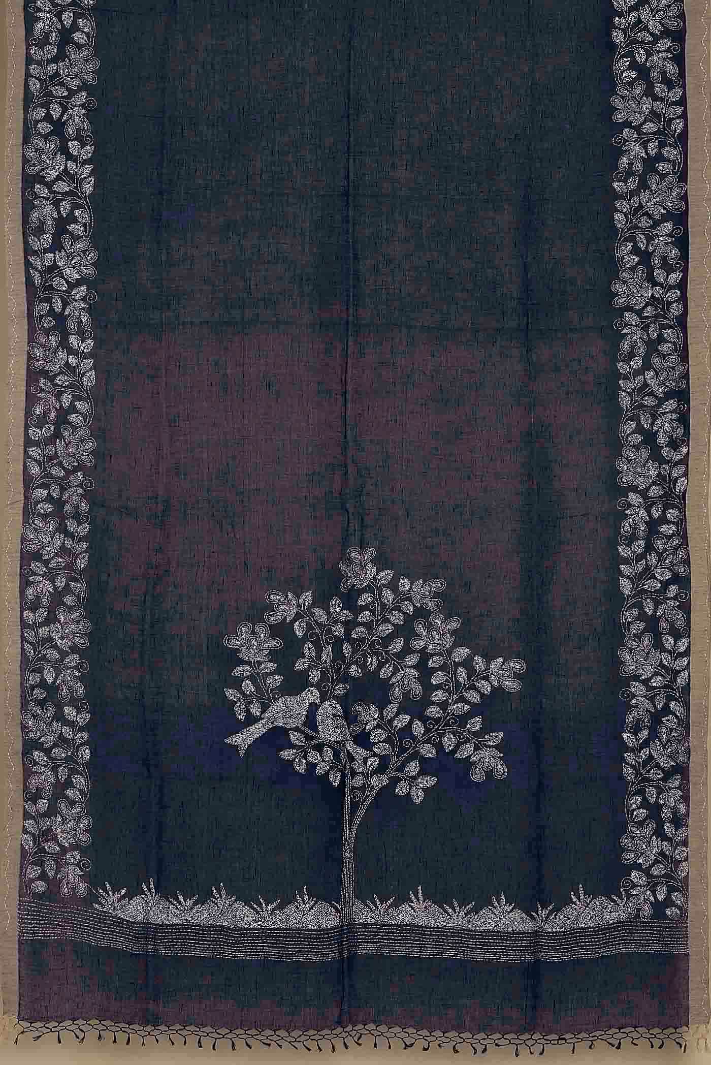 Black Bengal Cotton Saree