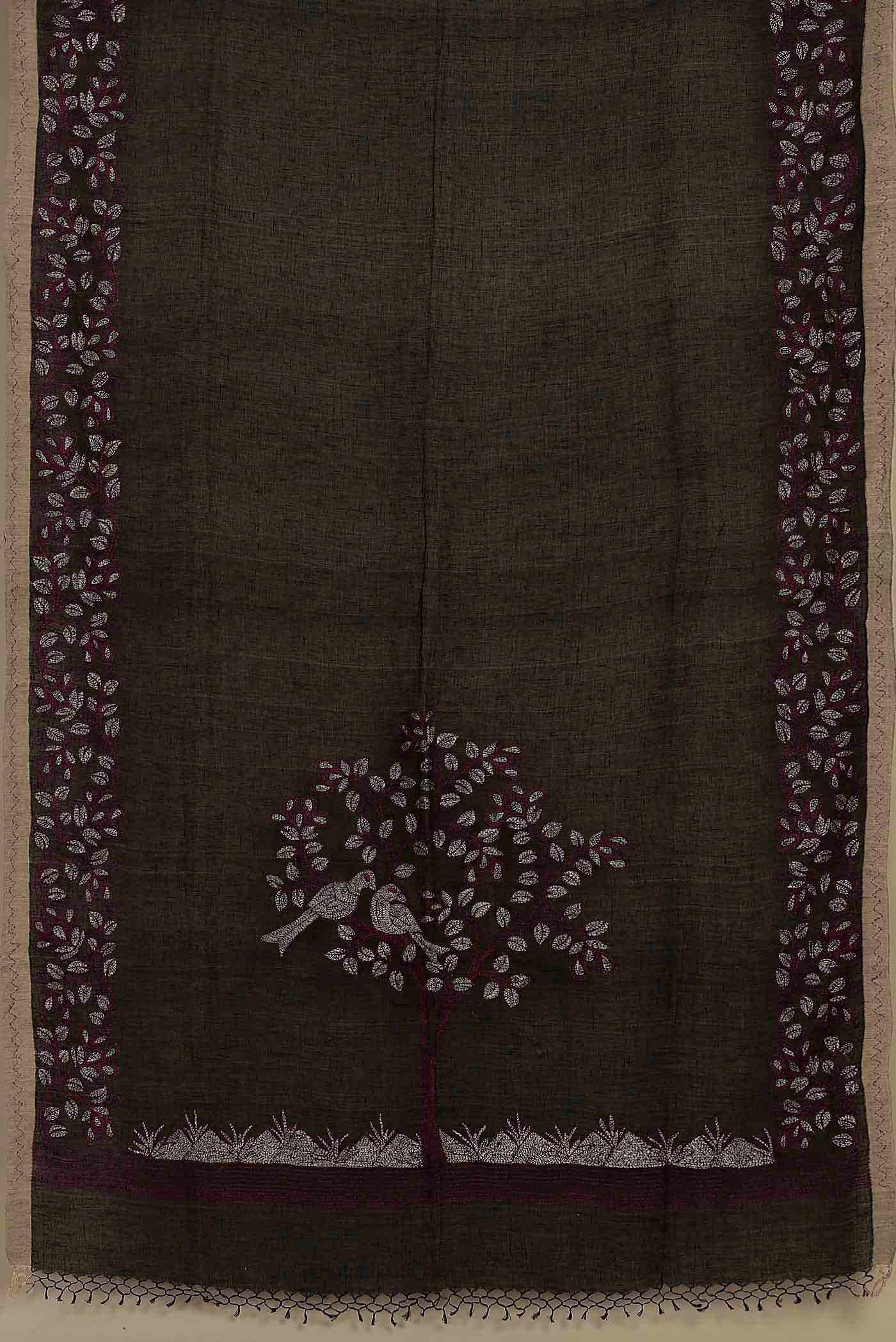Black Bengal Cotton Saree