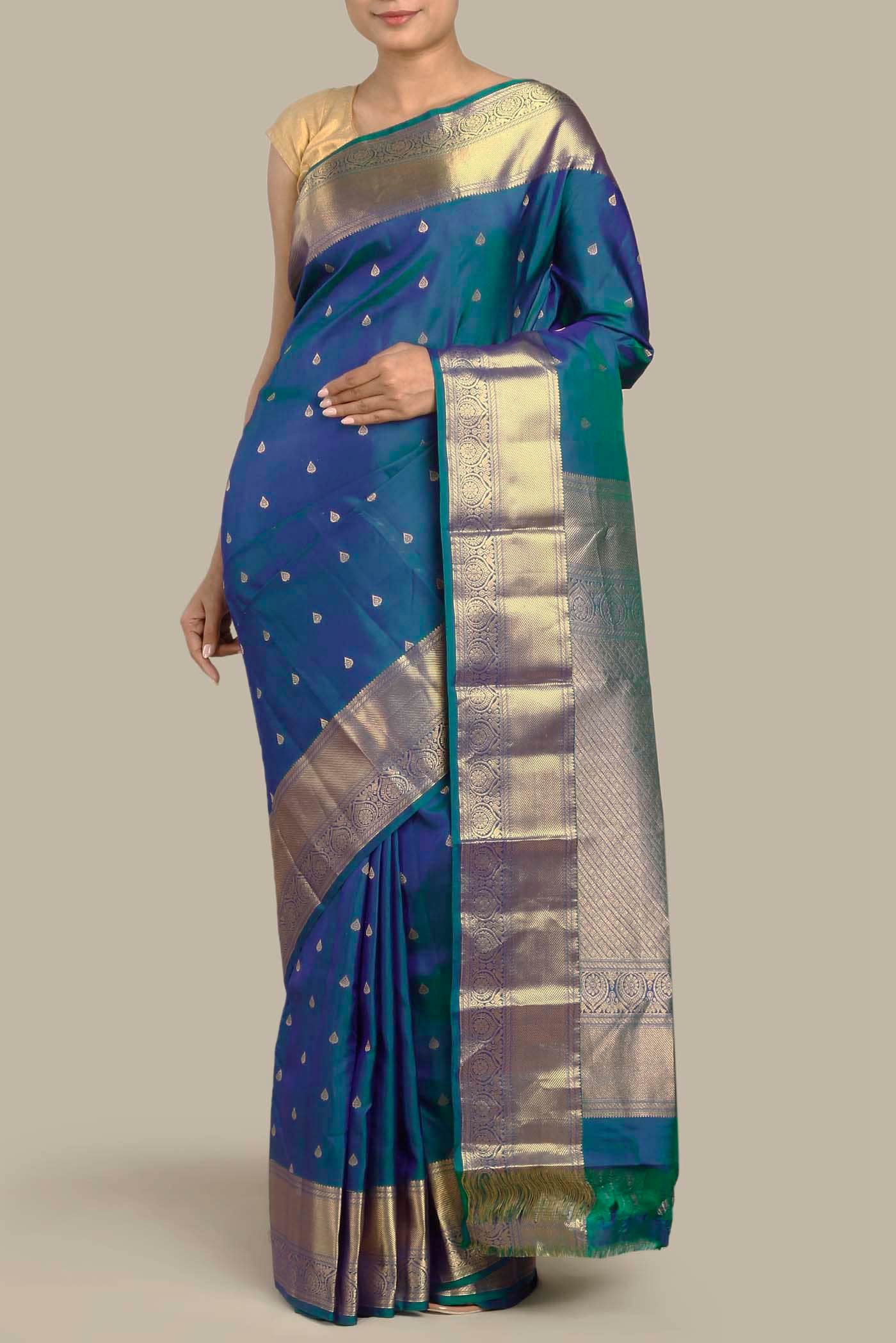 Blue Kanchipuram Silk Saree