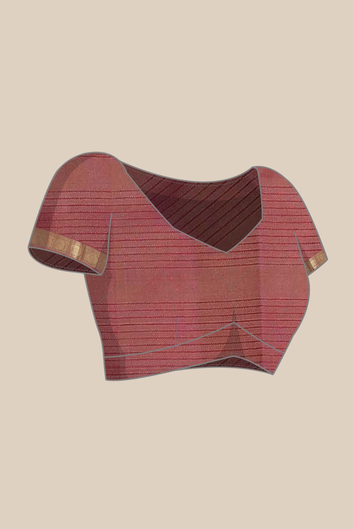 Beige Kanchipuram Silk Saree