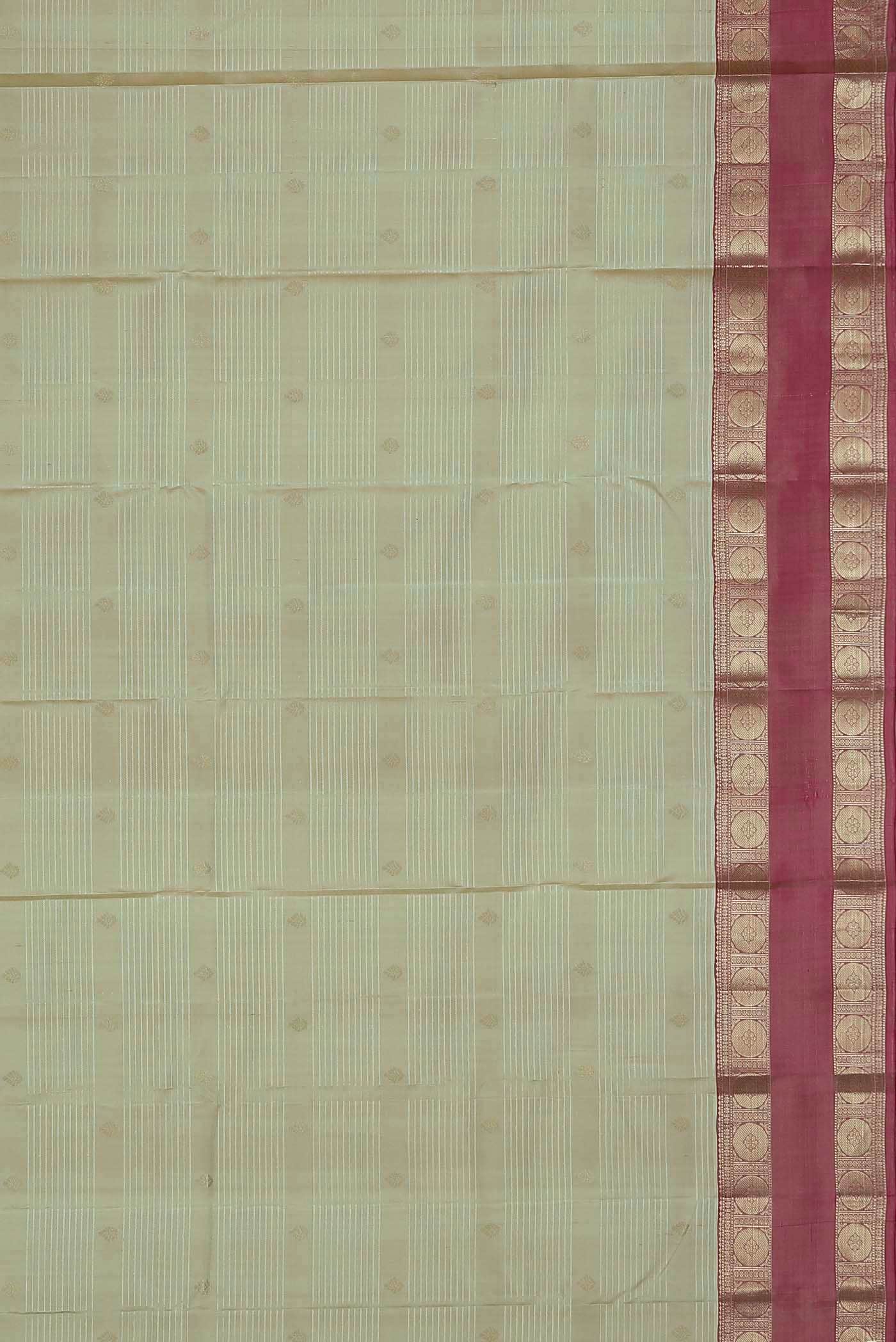 Beige Kanchipuram Silk Saree