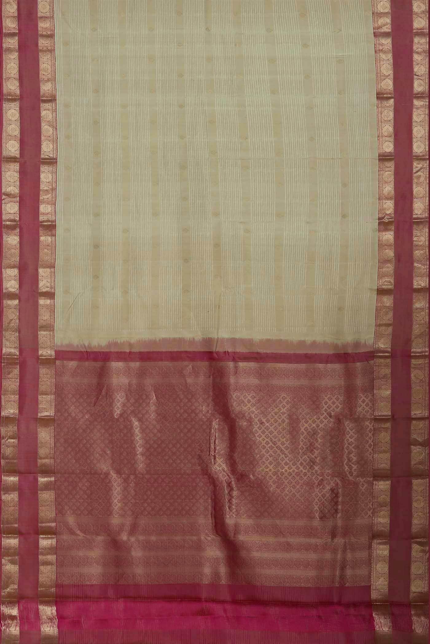 Beige Kanchipuram Silk Saree