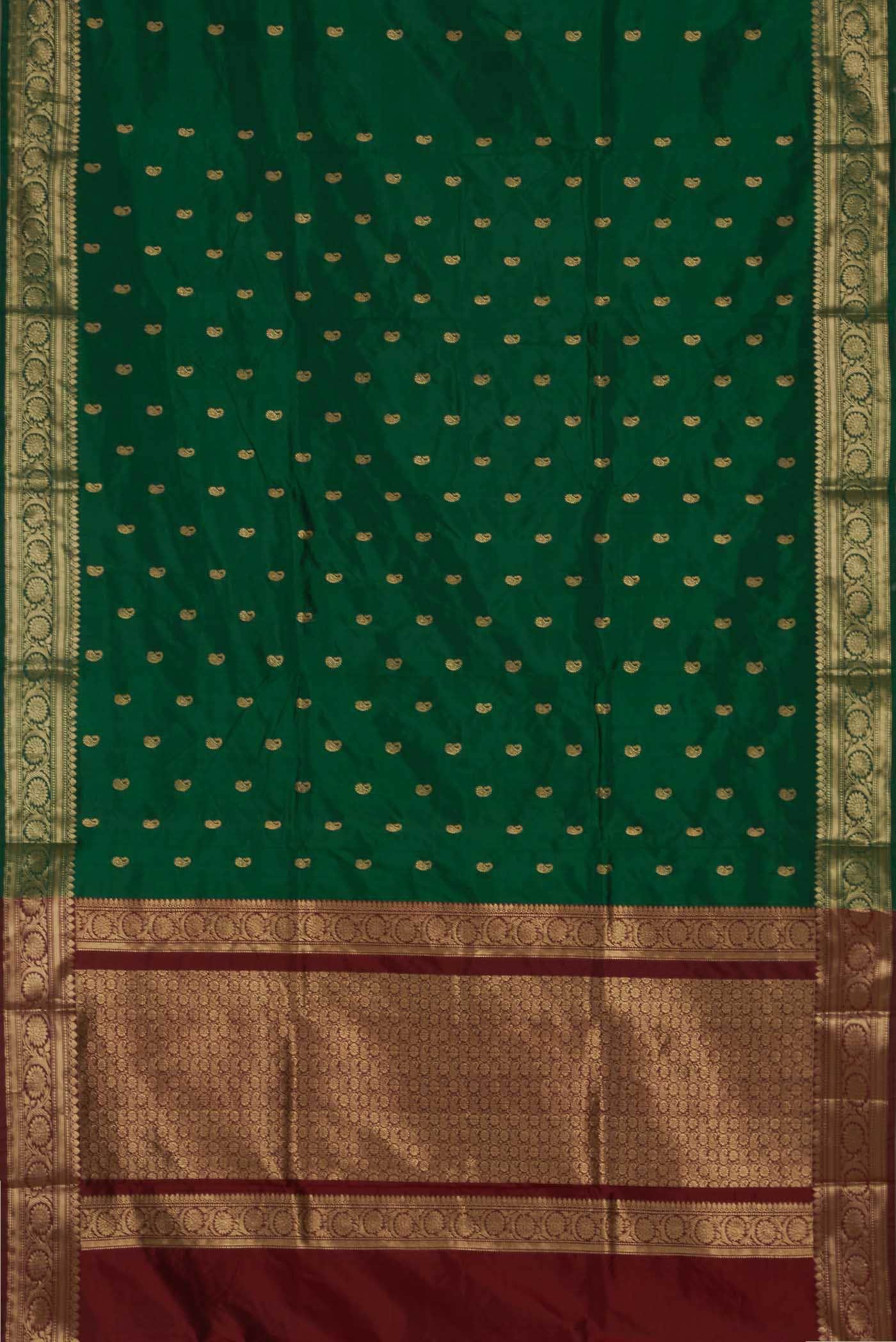 Green Banarasi Katan Silk Saree