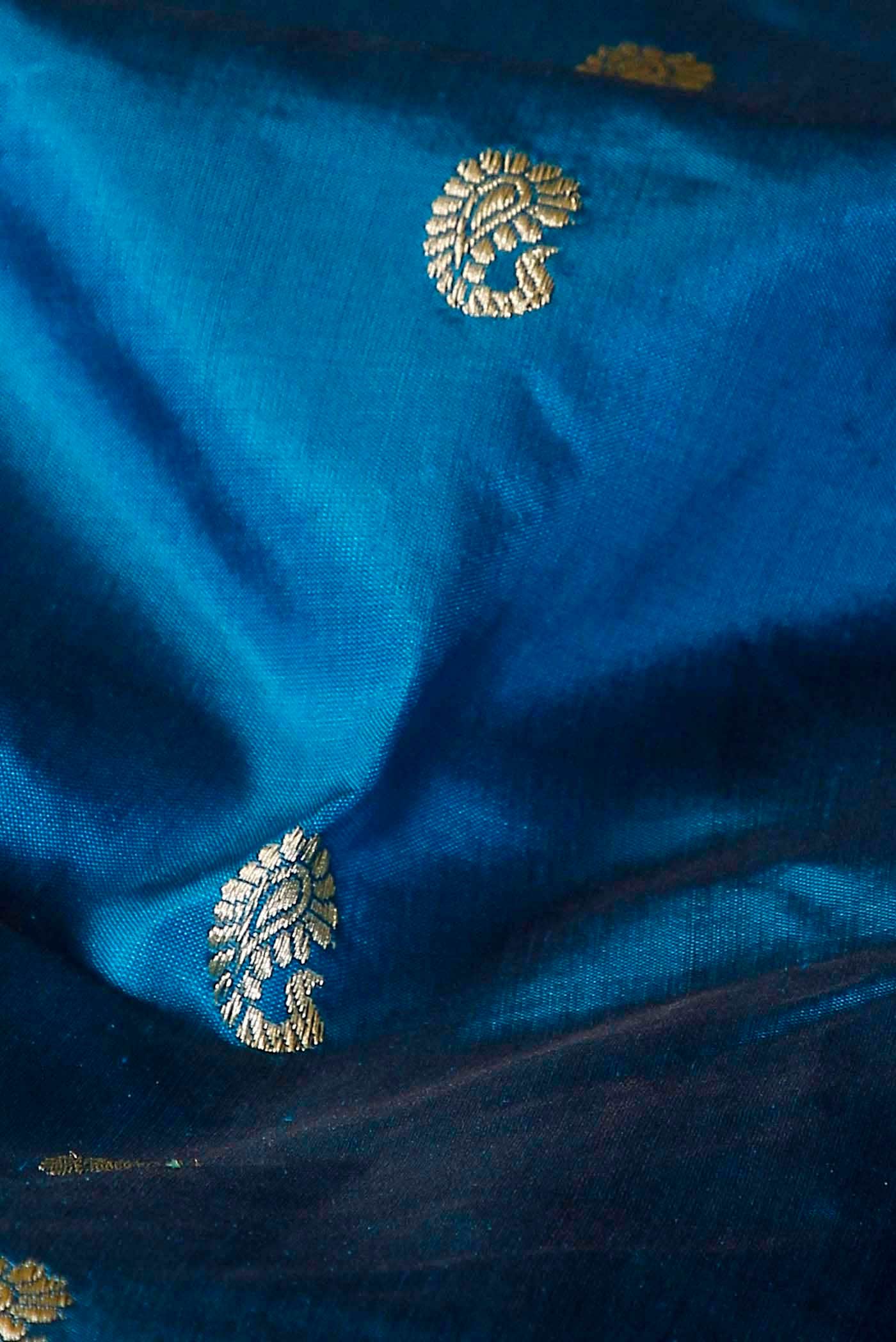 Blue Banarasi Katan Silk Saree