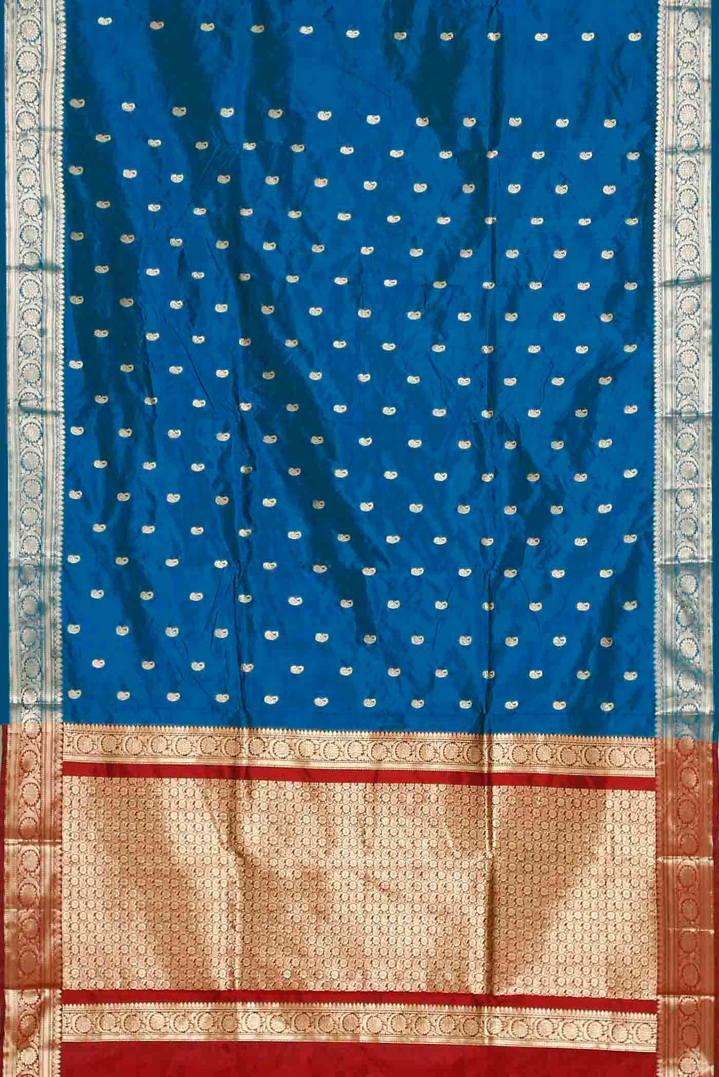 Blue Banarasi Katan Silk Saree