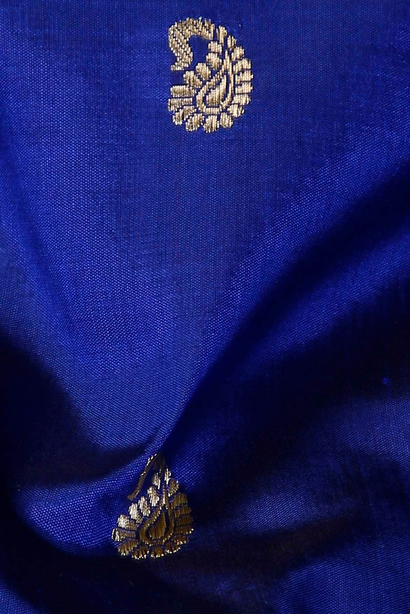 Blue Banarasi Katan Silk Saree