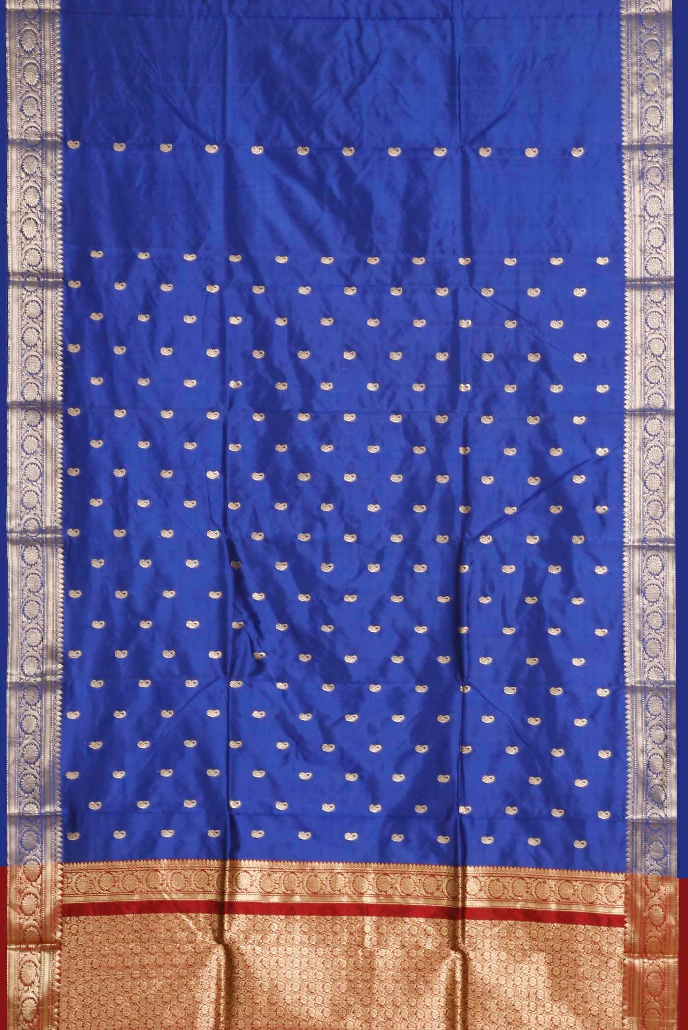 Blue Banarasi Katan Silk Saree