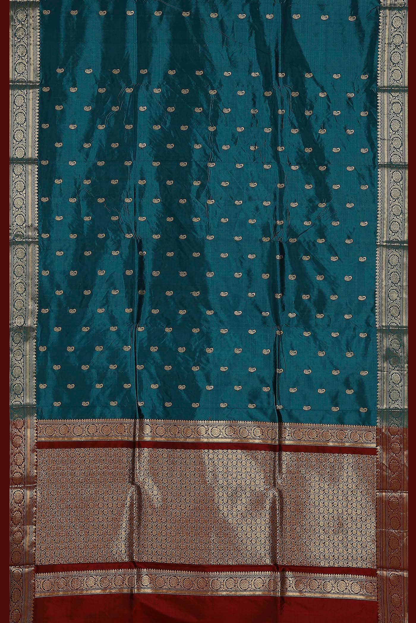 Blue Banarasi Katan Silk Saree