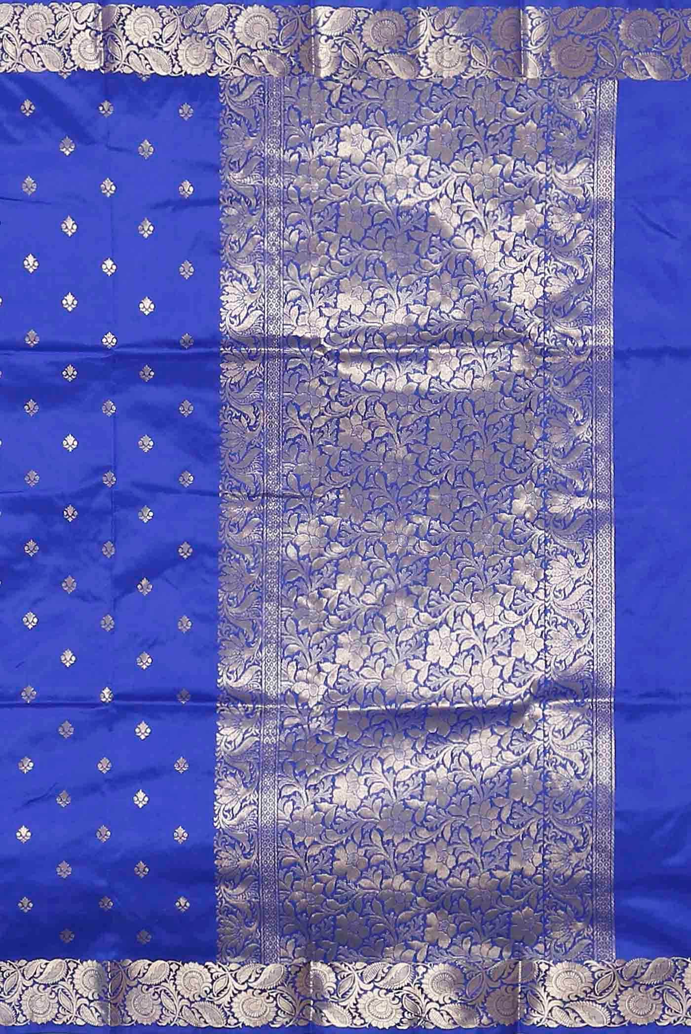 Blue Banarasi Katan Silk Saree