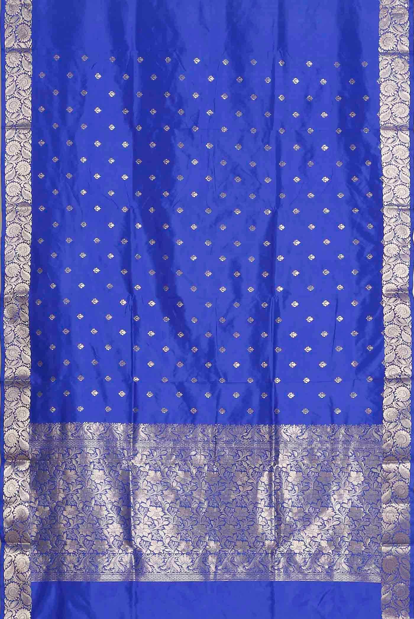 Blue Banarasi Katan Silk Saree